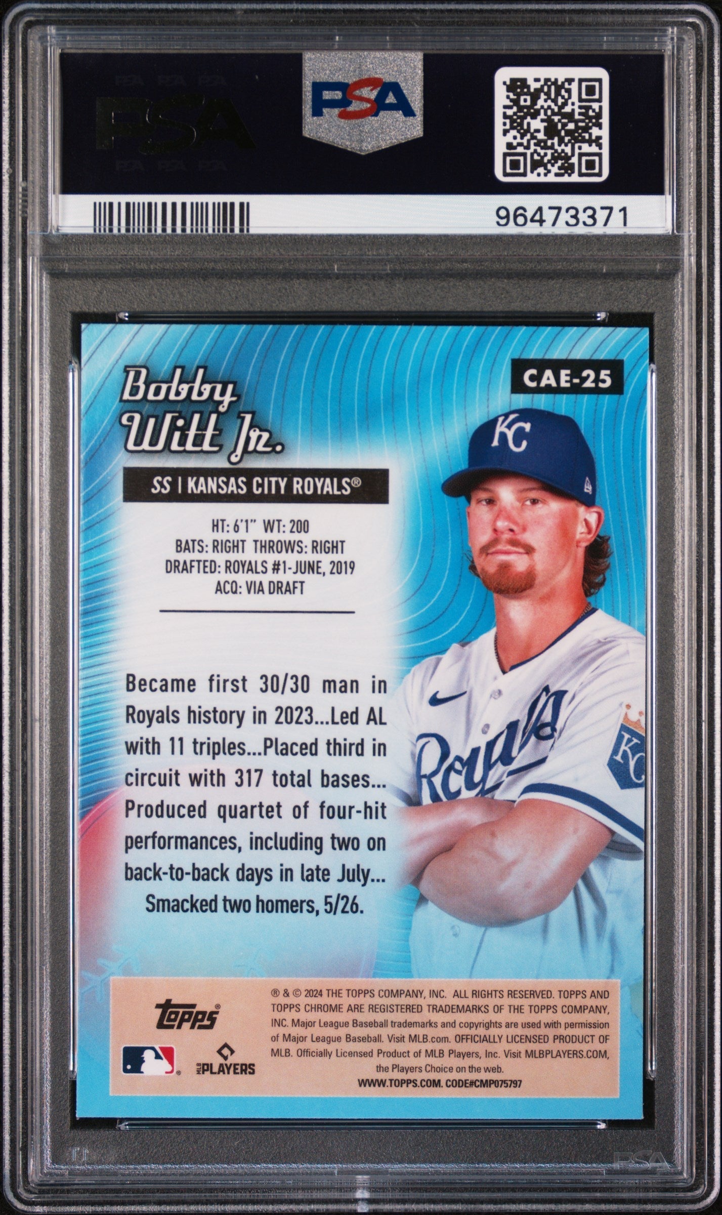 Graded 2024 Topps Chrome Bobby Witt Jr. #CAE25 All Etch Baseball Card PSA 10 Gem Mint - Golden Apple Comics