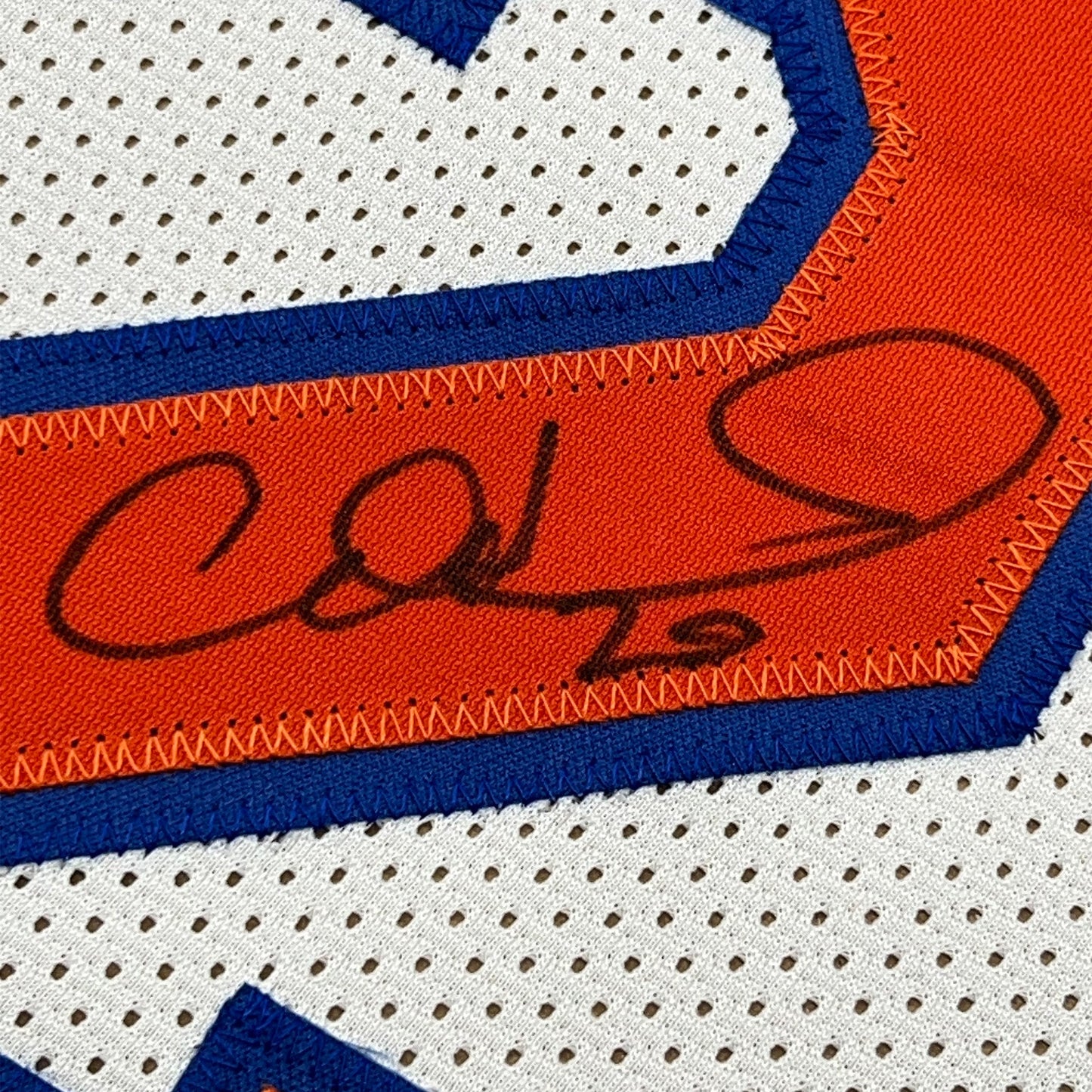 Framed Autographed/Signed Allan Houston 35x39 New York White Basketball Jersey PSA/DNA COA