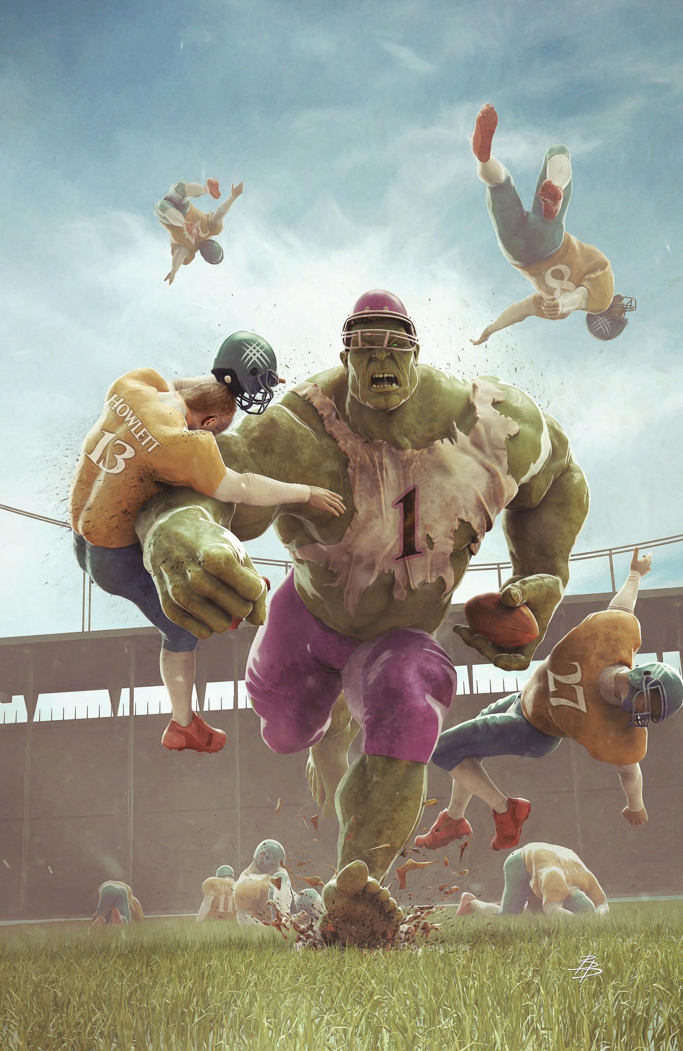 Hulk #3 Bjorn Barends Football Virgin Variant (01/19/2022) Marvel - Golden Apple Comics