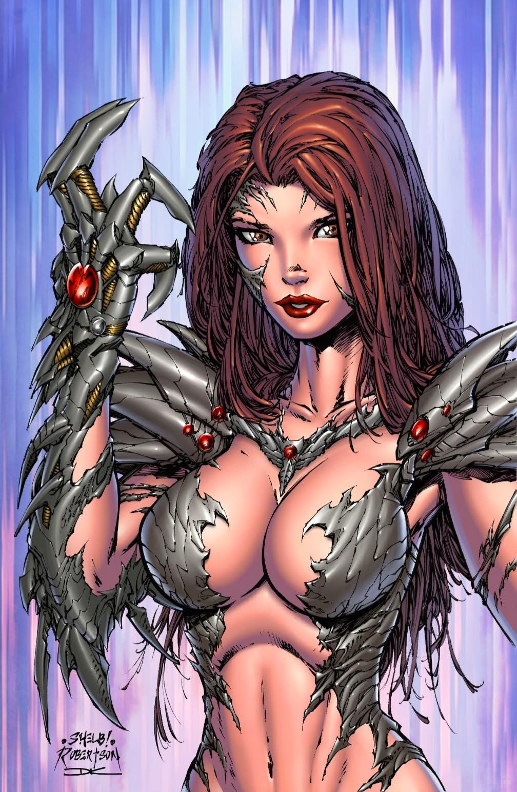 WITCHBLADE #12 (2024) by Cover Artist Shelby Robertson FOIL SDCC BLACK SABER COMICS