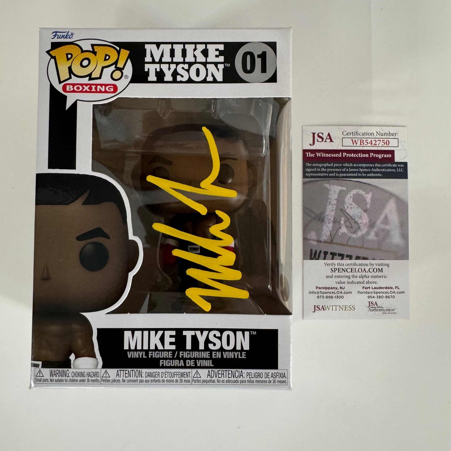 Autographed/Signed Mike Tyson Funko Pop Boxing #01 Figurine JSA COA
