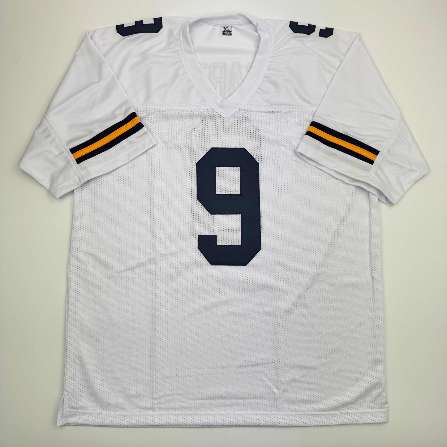 Autographed/Signed J.J. JJ McCarthy Michigan White College Football Jersey Beckett BAS COA