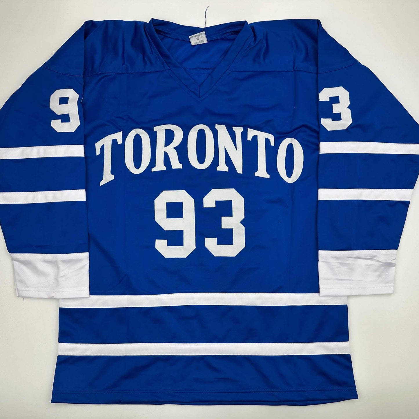 Autographed/Signed Doug Gilmour Toronto Blue Hockey Jersey JSA COA