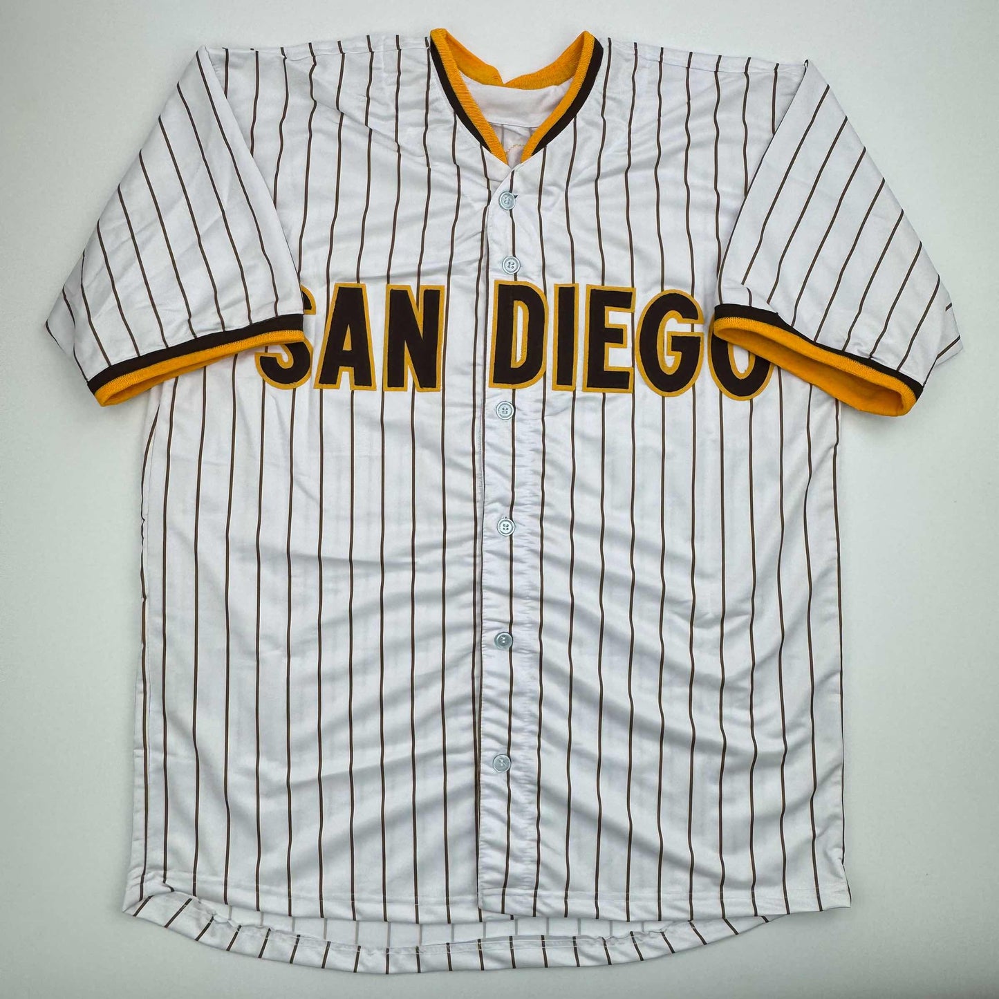 Autographed/Signed Jackson Merrill San Diego Pinstripe Baseball Jersey Beckett BAS COA