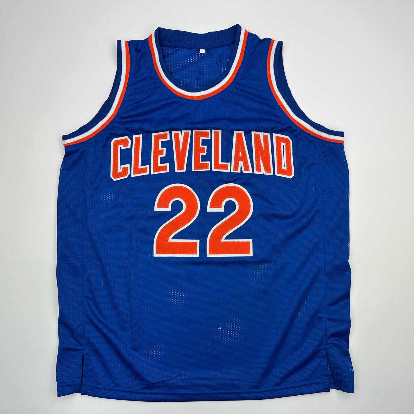 Autographed/Signed Larry Nance Cleveland Blue Basketball Jersey JSA COA