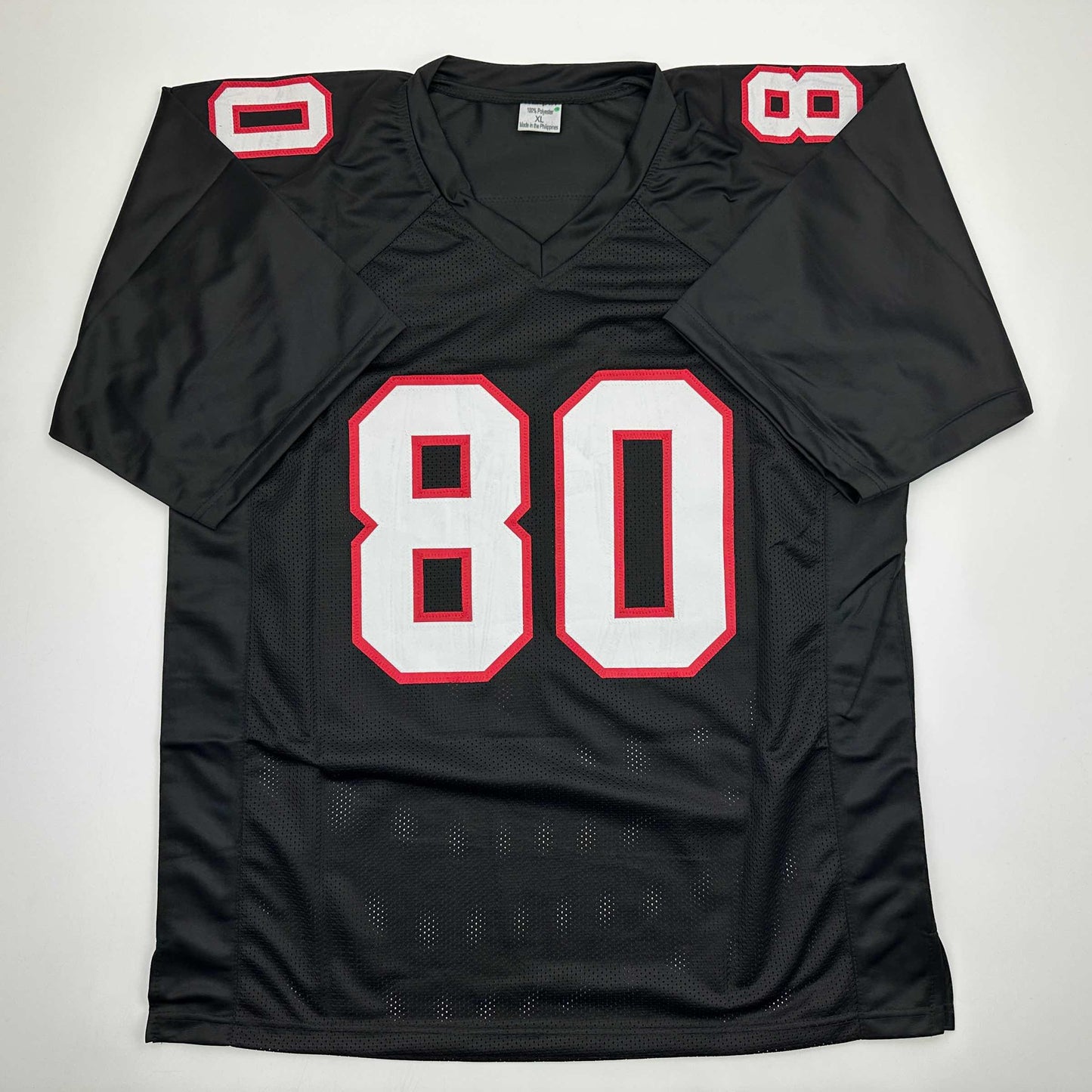 Autographed/Signed Andre Rison Atlanta Black Football Jersey Beckett BAS COA