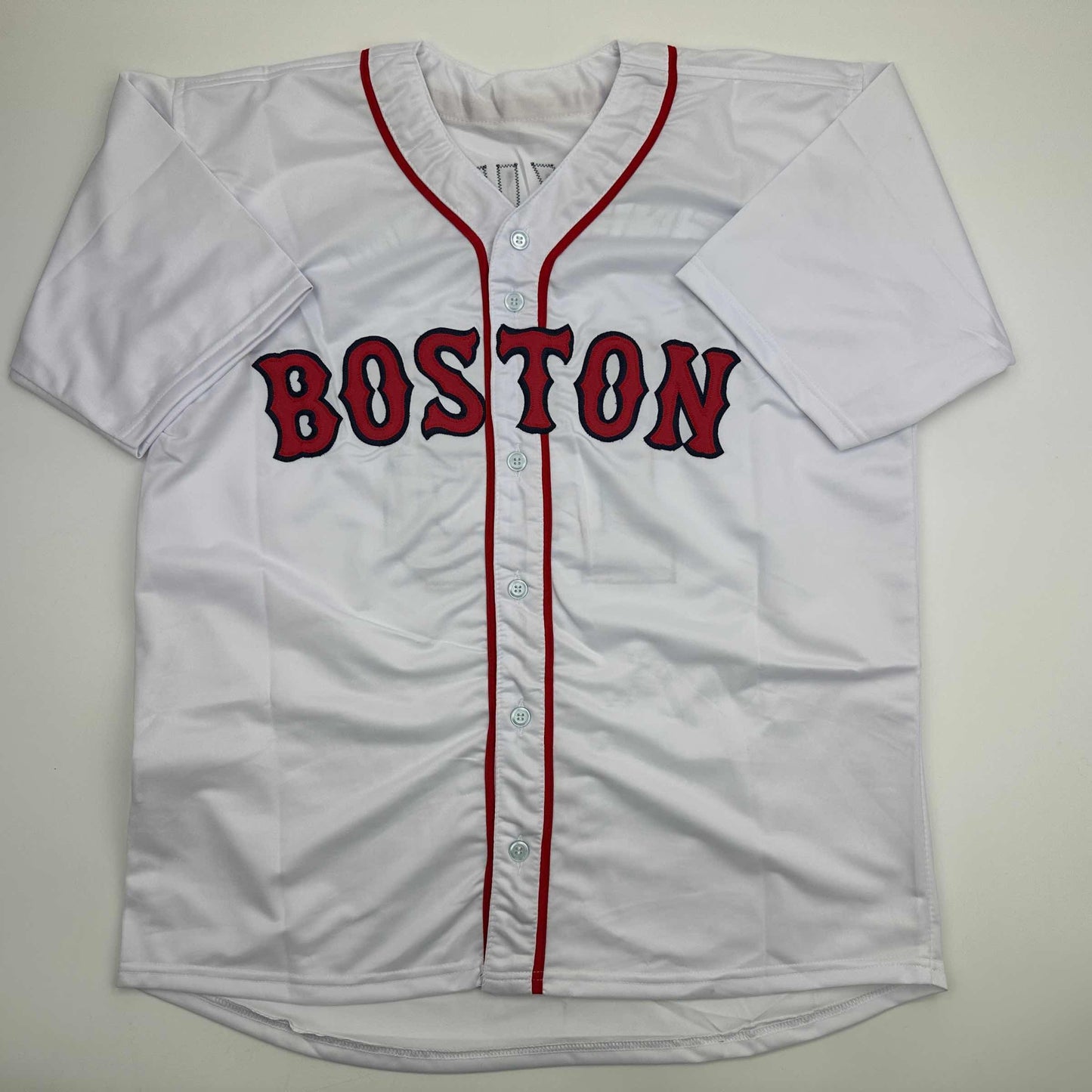 Autographed/Signed Doug Mientkiewicz Final Out! 04 WS Champs! Boston White Baseball Jersey Beckett BAS COA