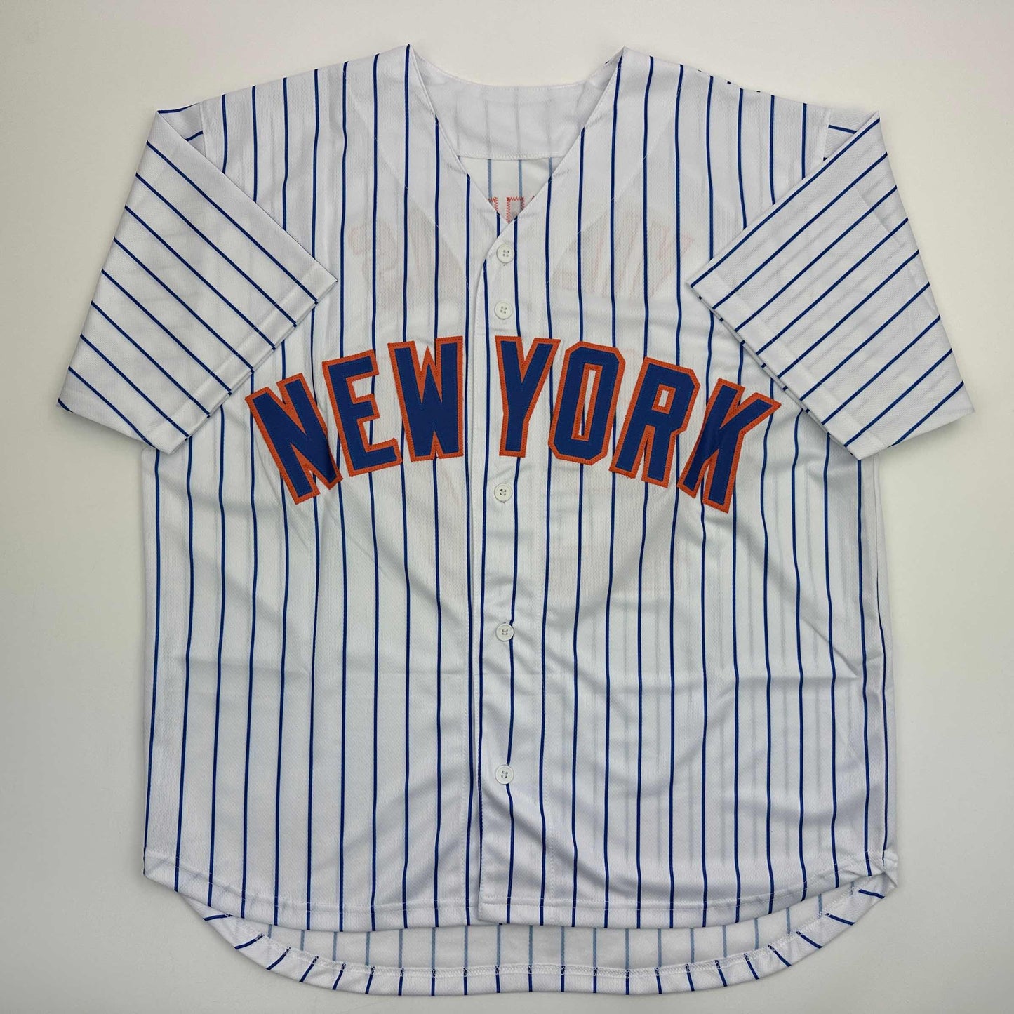 Autographed/Signed Mark Vientos New York Pinstripe Baseball Jersey Beckett BAS COA