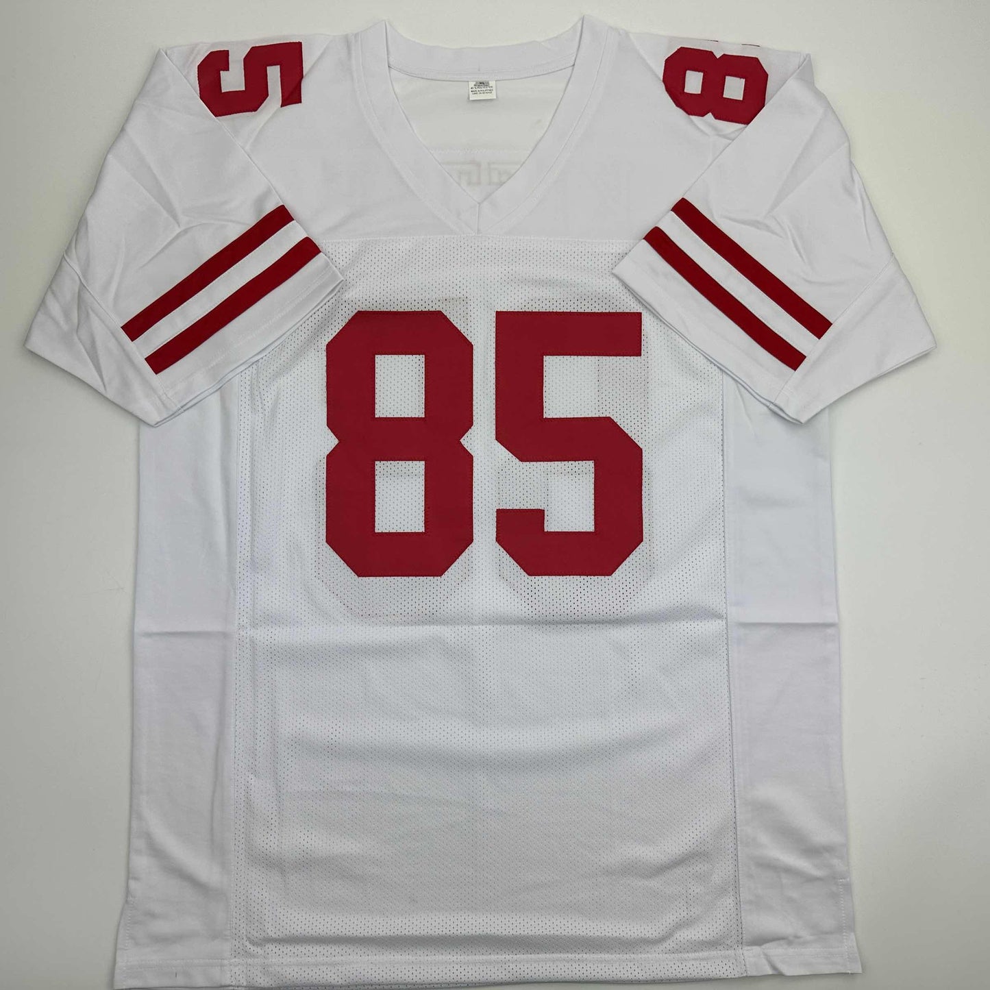 Autographed/Signed George Kittle San Francisco White Football Jersey Beckett BAS COA
