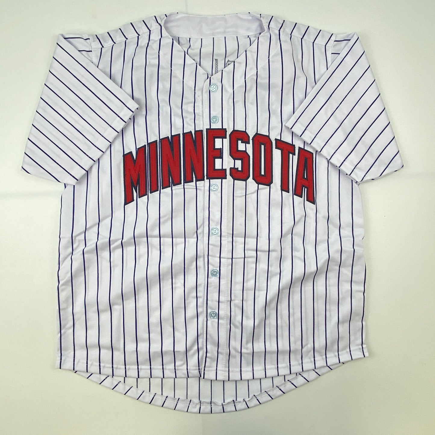 Autographed/Signed Chuck Knoblauch Minnesota Pinstripe Baseball Jersey Leaf Authentic COA