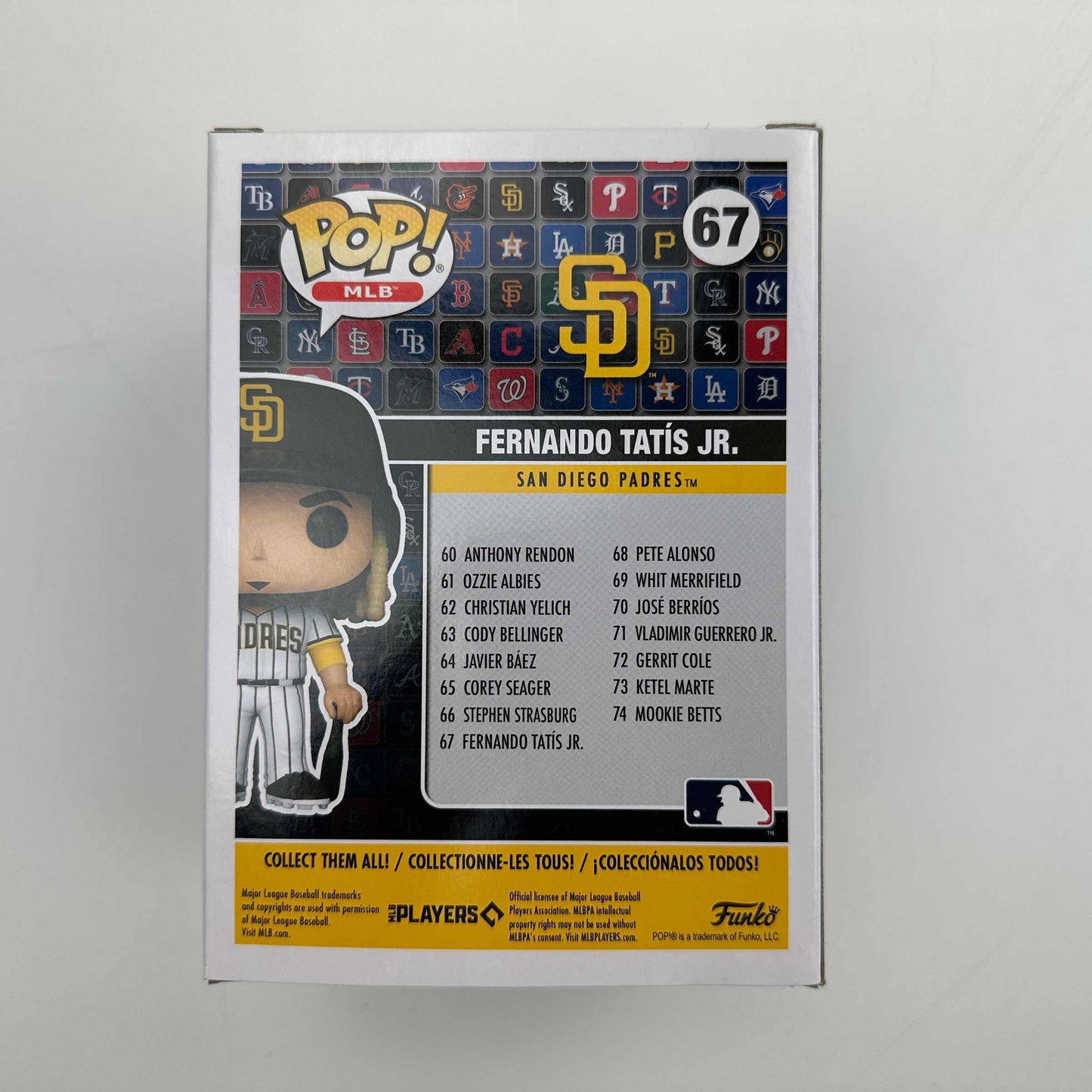 Autographed/Signed Fernando Tatis Jr. San Diego Padres #67 Funko Pop MLB Baseball Figurine Beckett BAS COA