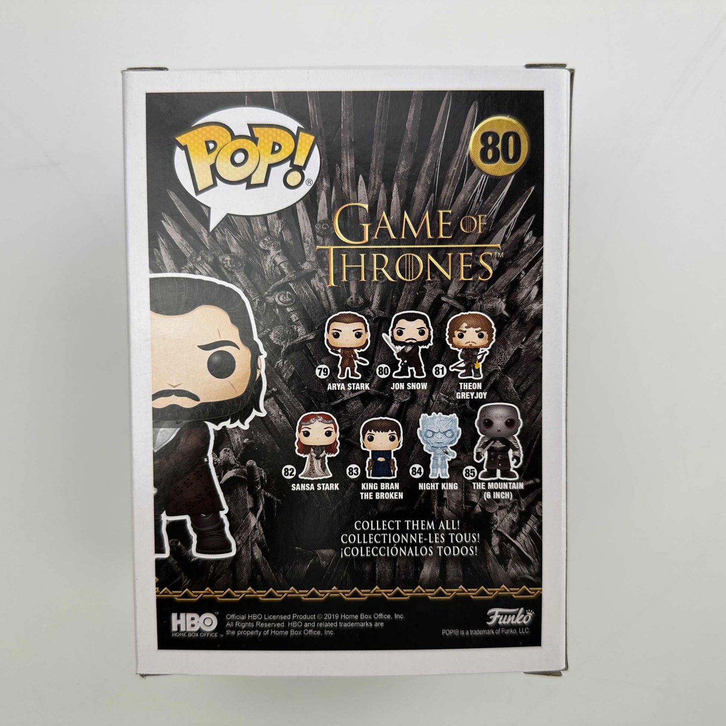 Autographed/Signed Kit Harrington Jon Snow #80 Game of Thrones Funko Pop TV Television Figurine Toy Beckett BAS COA