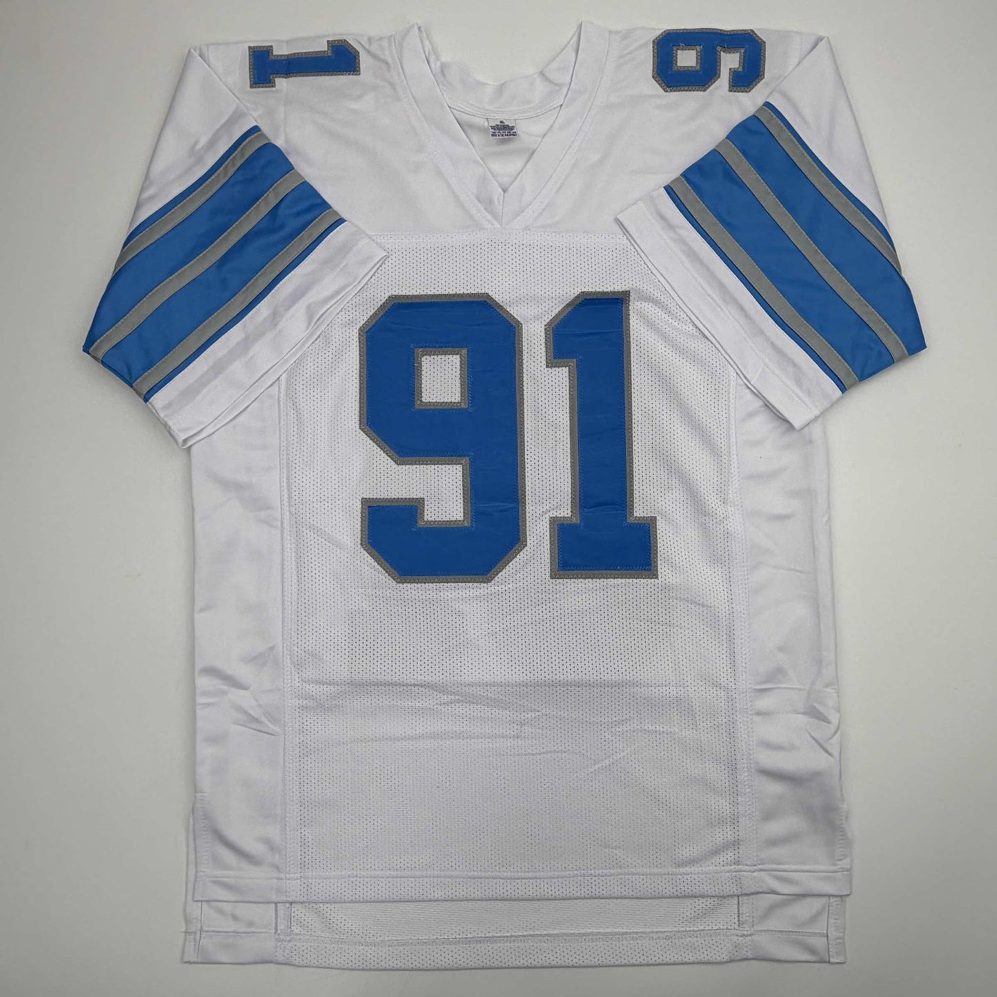 Autographed/Signed Tyleik Williams Detroit White Football Jersey Beckett BAS COA