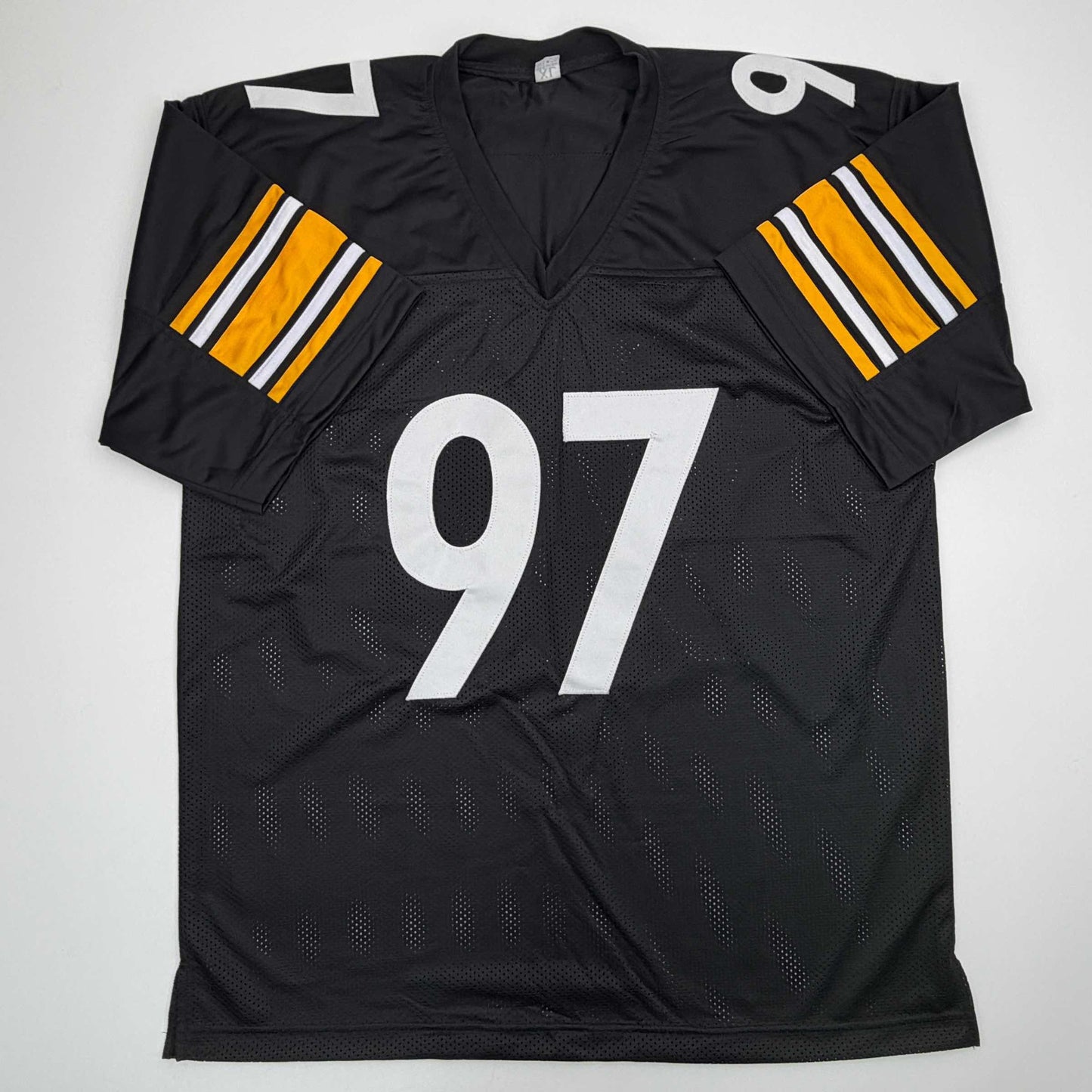 Autographed/Signed Cameron Cam Heyward Pittsburgh Black Football Jersey Beckett BAS COA