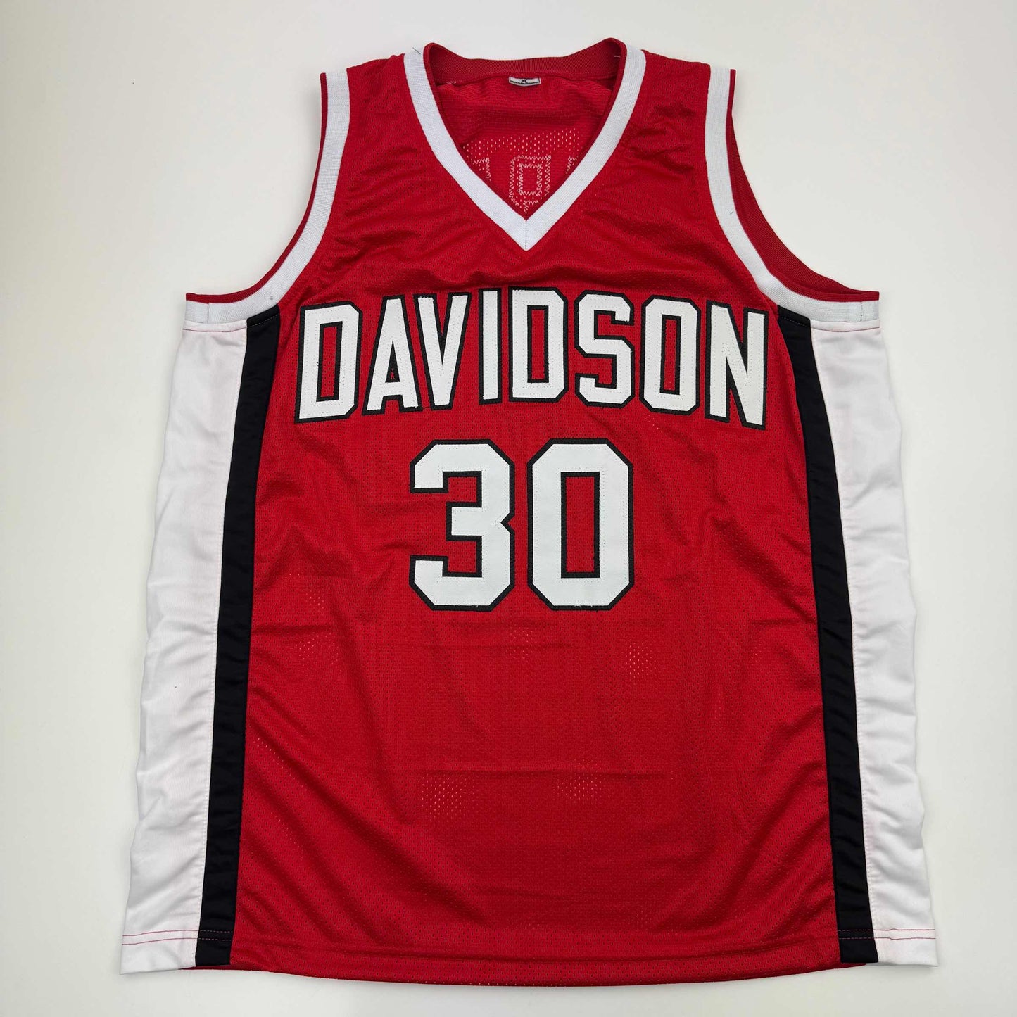 Autographed/Signed Stephen Steph Curry Davidson Wildcats Red College Basketball Jersey JSA COA
