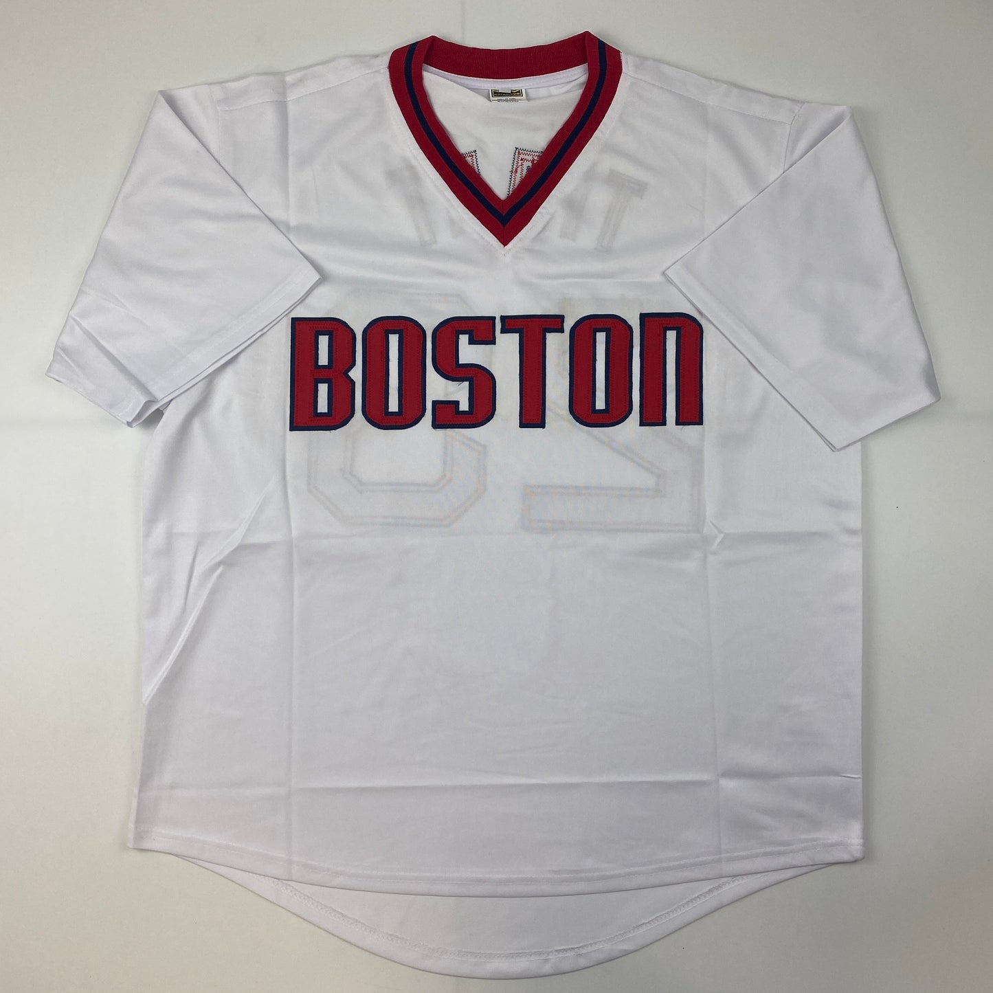 Autographed/Signed Luis Tiant Boston Red Sox White Baseball Jersey JSA COA