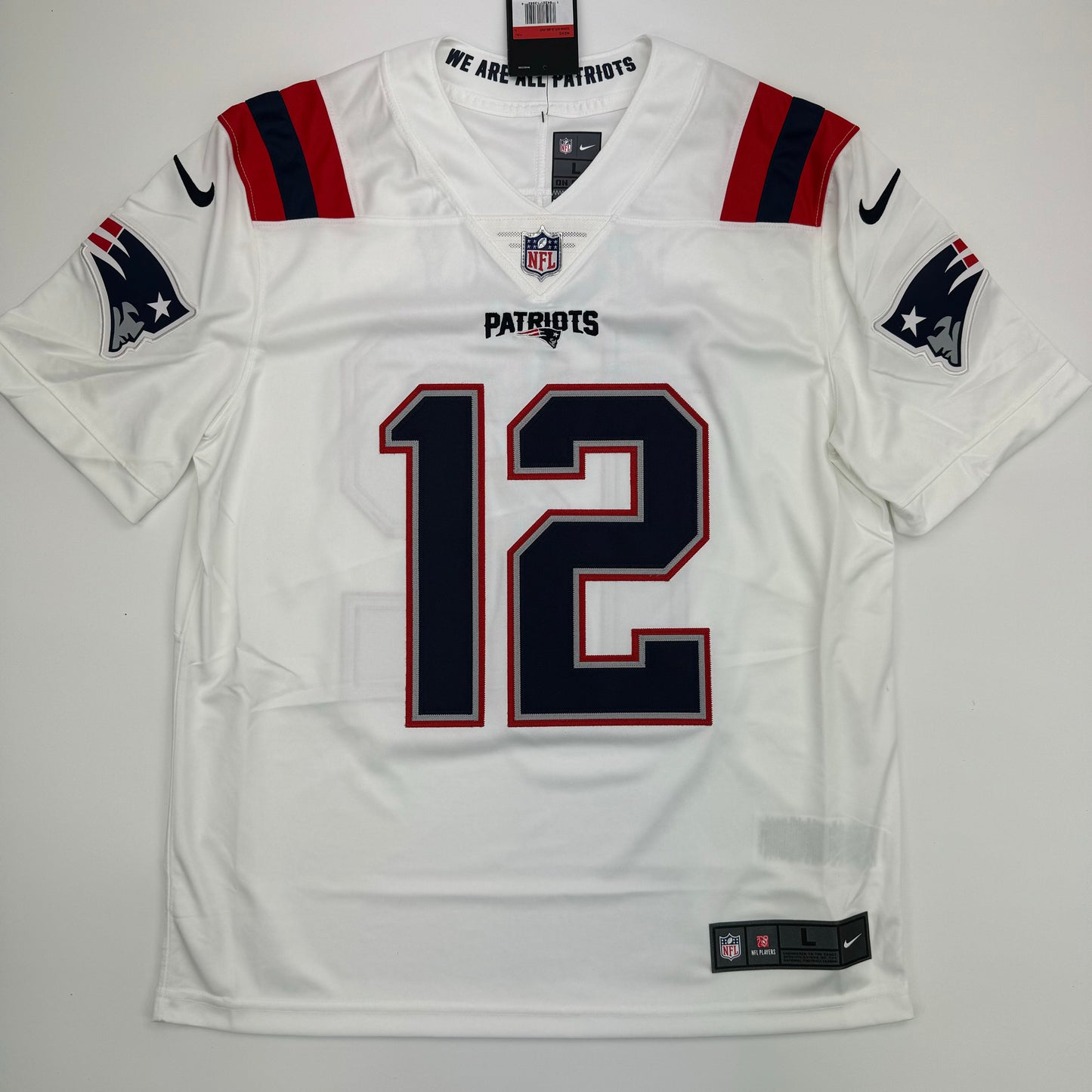 Autographed/Signed Tom Brady New England Patriots White Authentic Nike Limited Football Jersey Fanatics COA