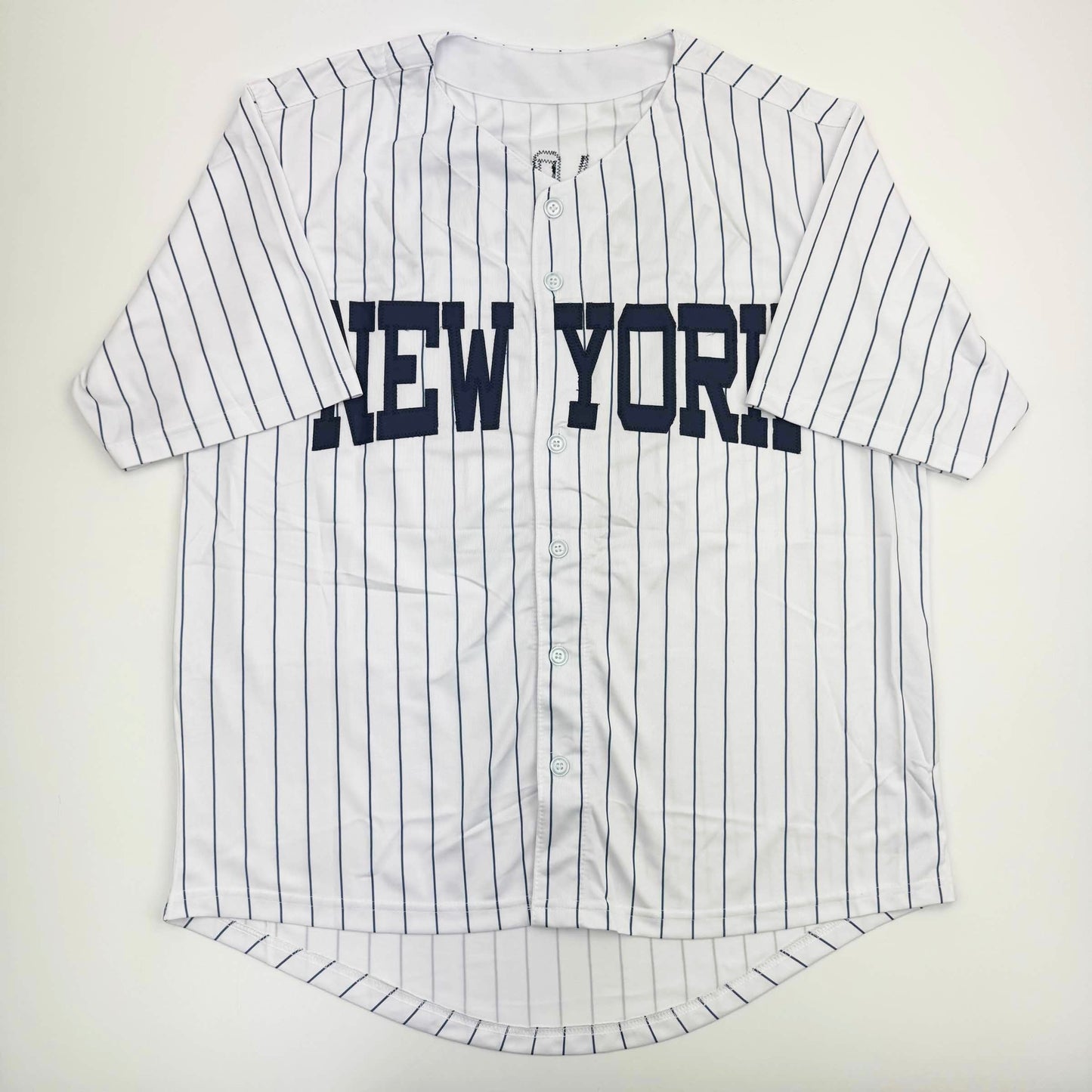 Autographed/Signed Jazz Chisholm Jr. New York Pinstripe Baseball Jersey Beckett BAS COA
