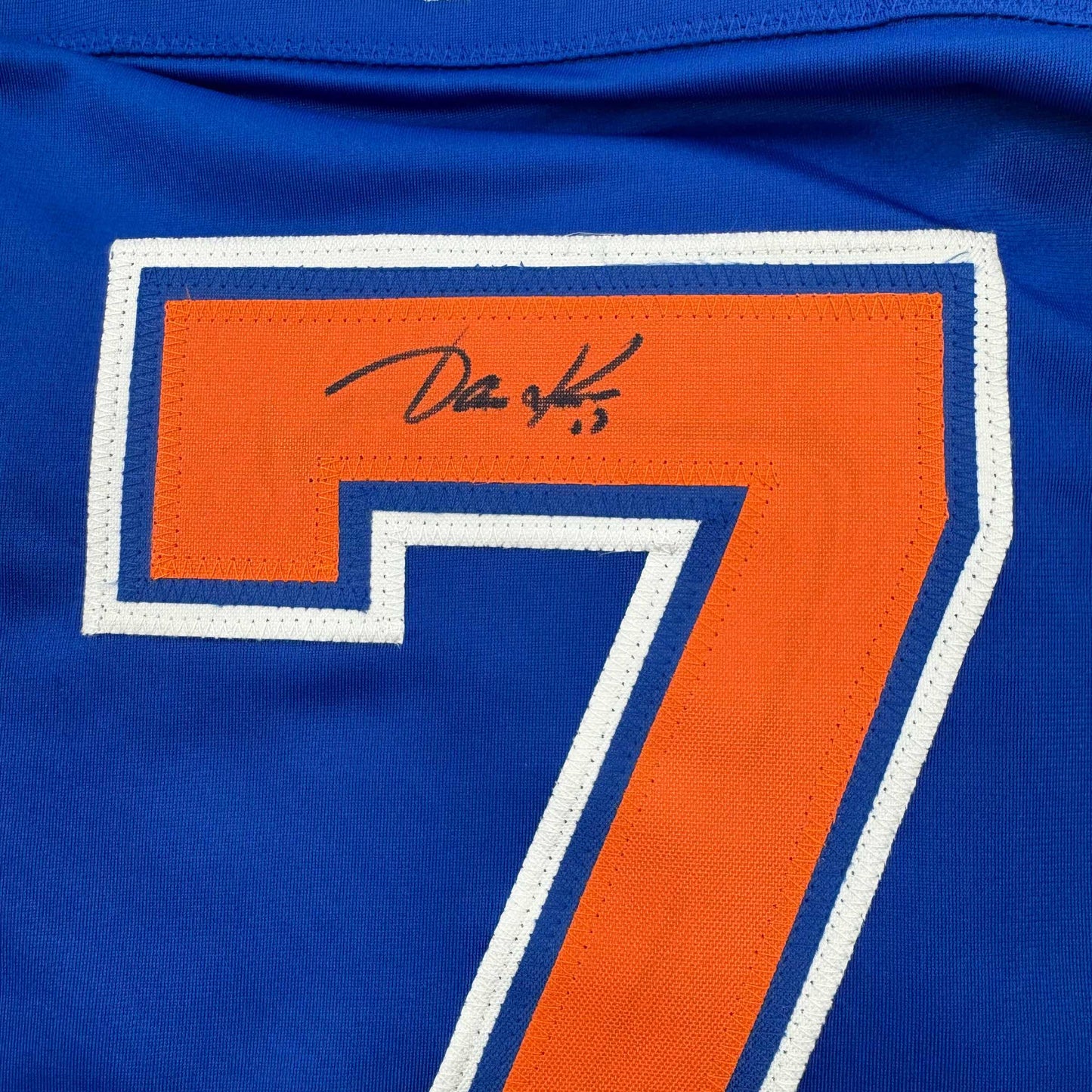 Autographed/Signed Jari Kurri Edmonton Blue Hockey Jersey JSA COA