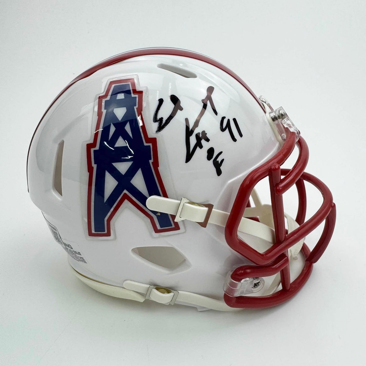 Autographed/Signed Earl Campbell Houston Oilers Mini Football Helmet JSA COA