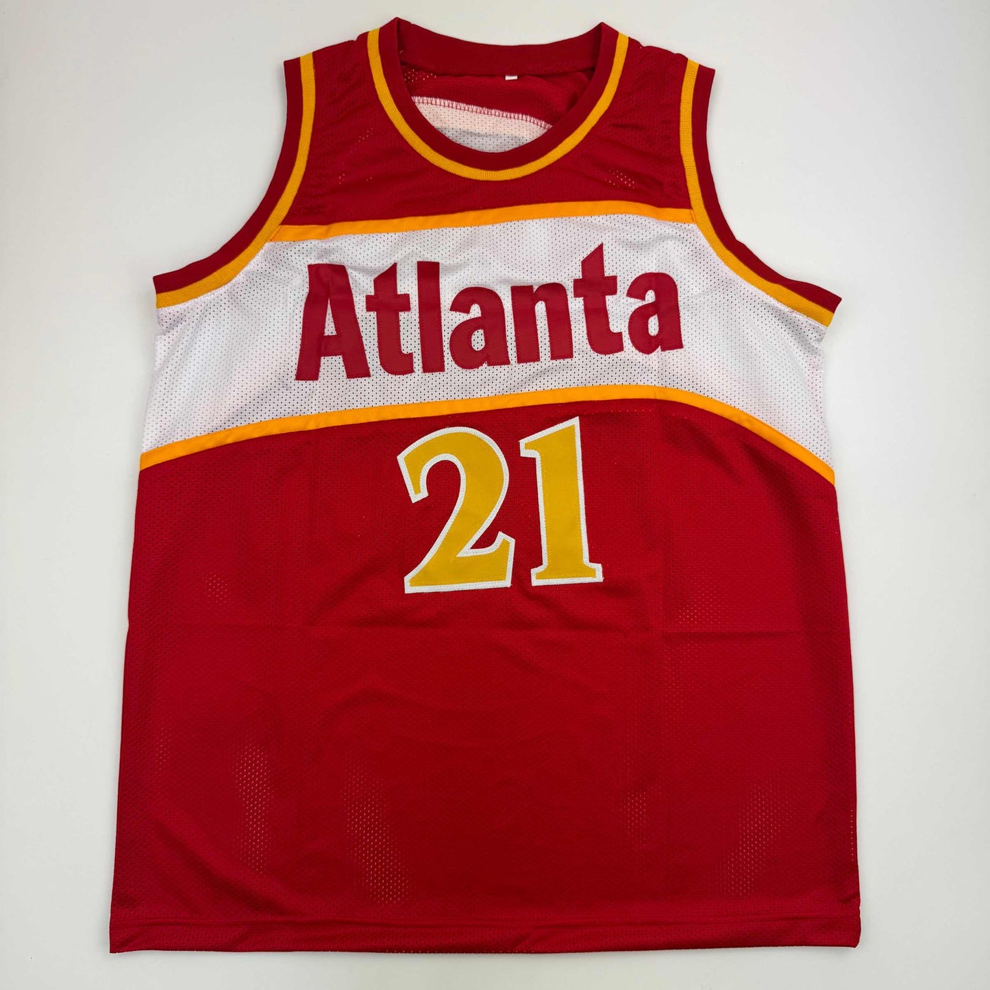 Autographed/Signed Dominique Wilkins Atlanta Red Basketball Jersey Beckett BAS COA