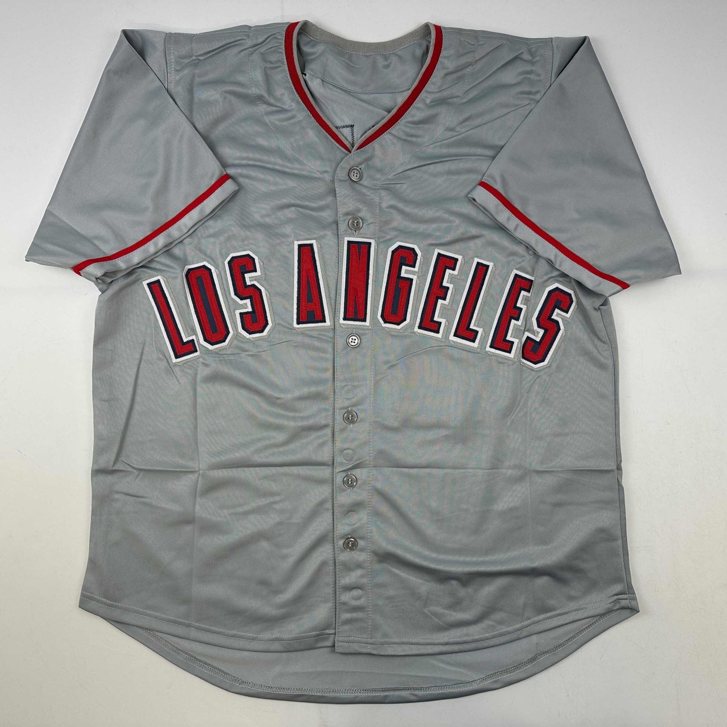 Autographed/Signed Vladimir Vlad Guerrero Los Angeles LA Anaheim Grey Baseball Jersey Beckett BAS COA