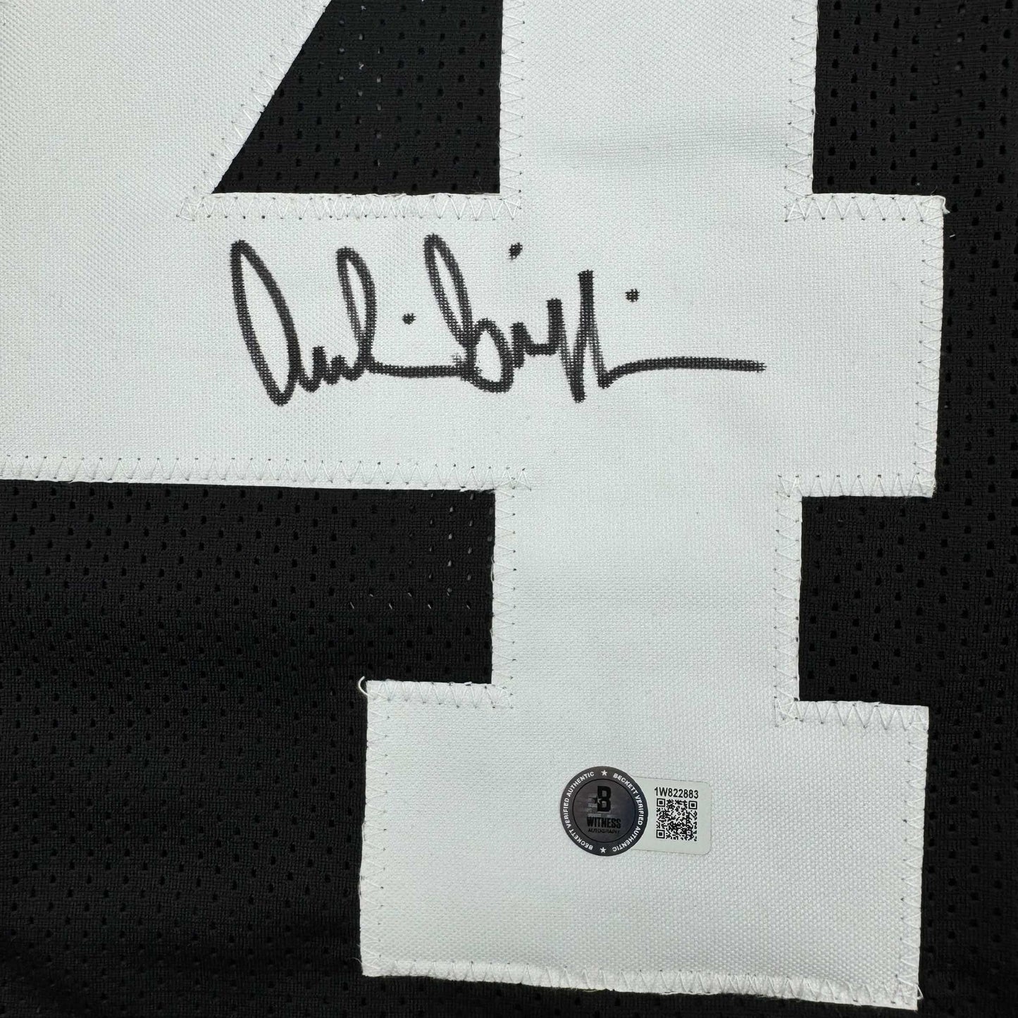 Framed Autographed/Signed Archie Griffin 35x39 Cincinnati Black Football Jersey Beckett BAS COA