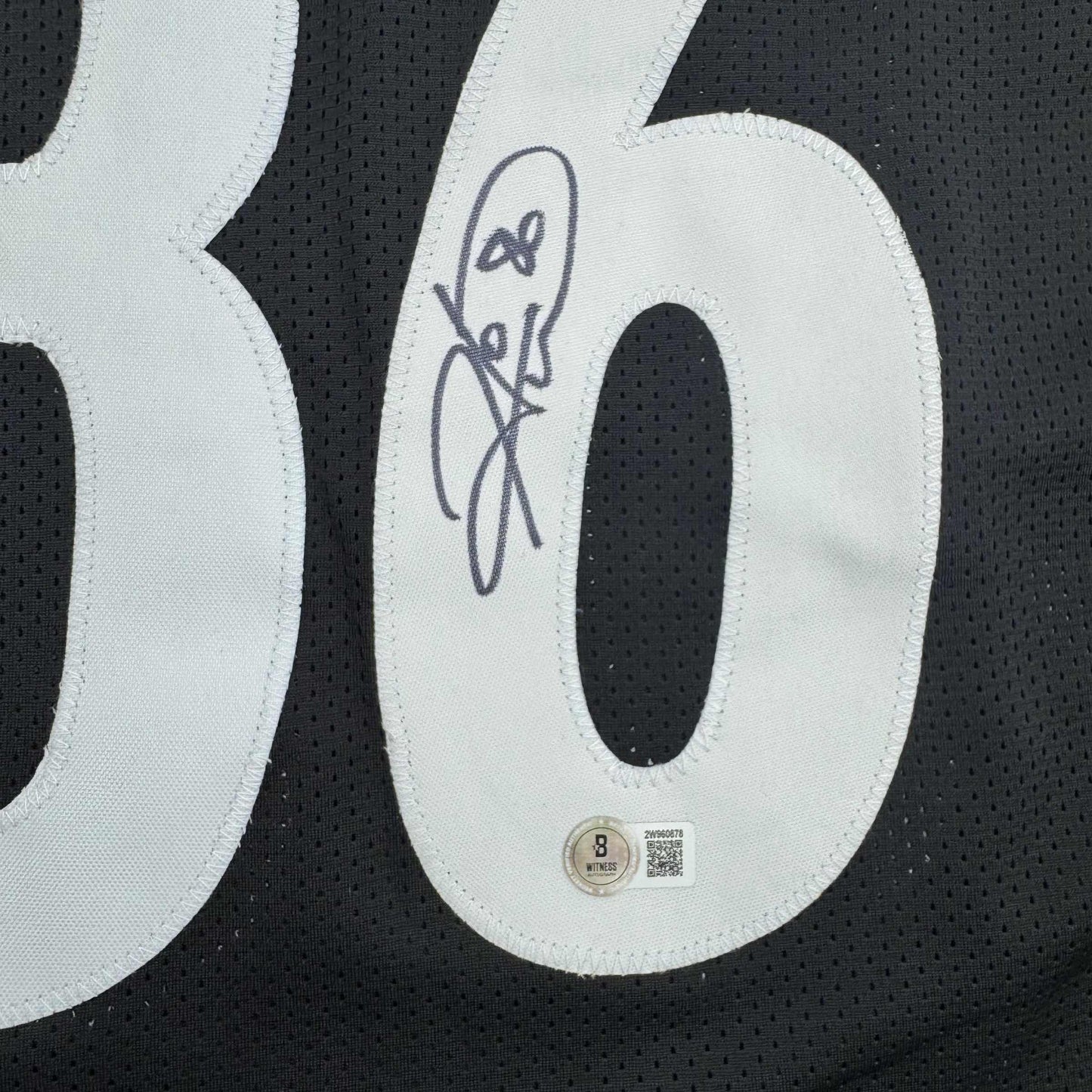 Autographed/Signed Hines Ward Pittsburgh Black Football Jersey Beckett BAS COA