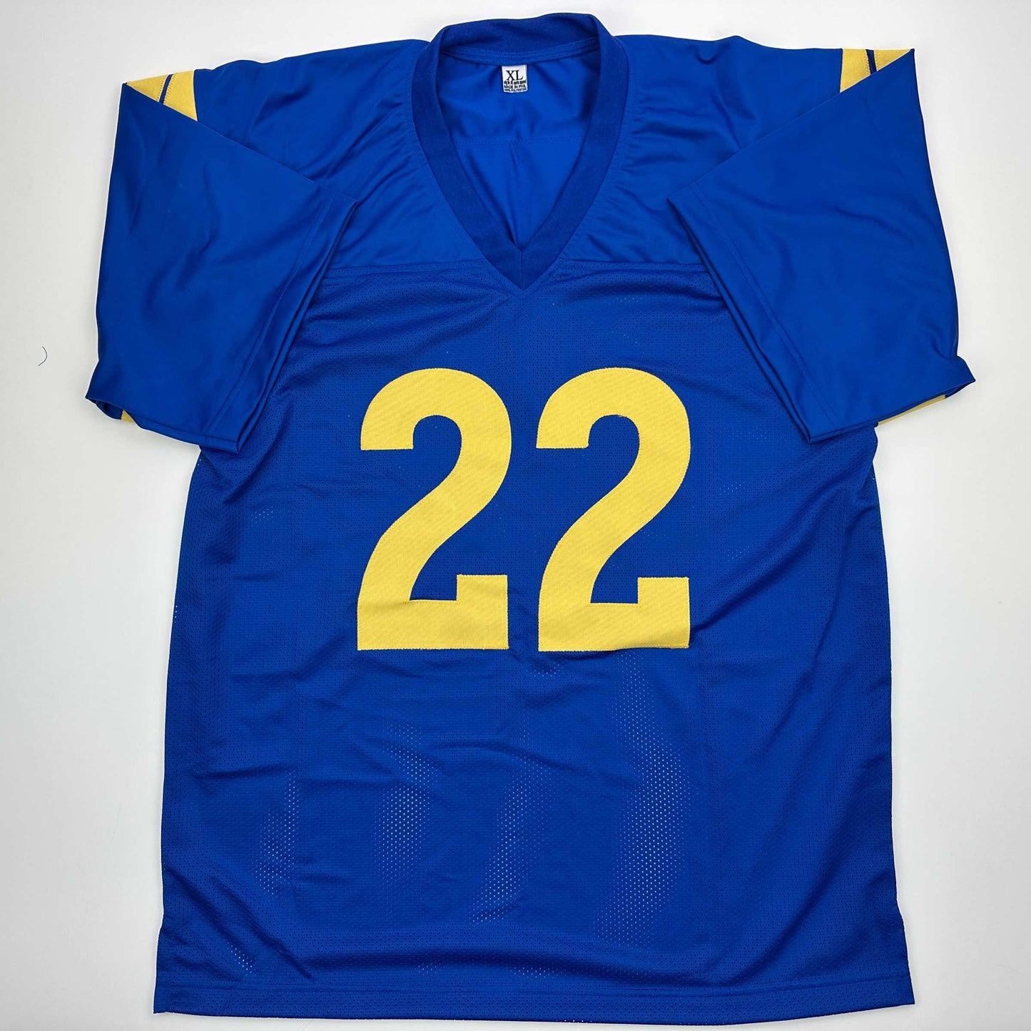 Autographed/Signed Blake Corum Los Angeles LA Blue Football Jersey Beckett BAS COA