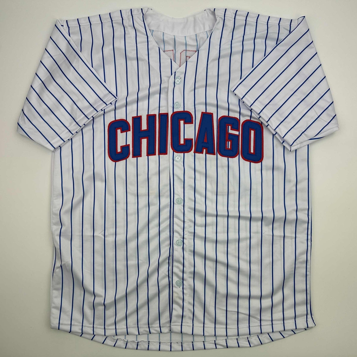 Autographed/Signed Joe Maddon Chicago Pinstripe Baseball Jersey JSA COA