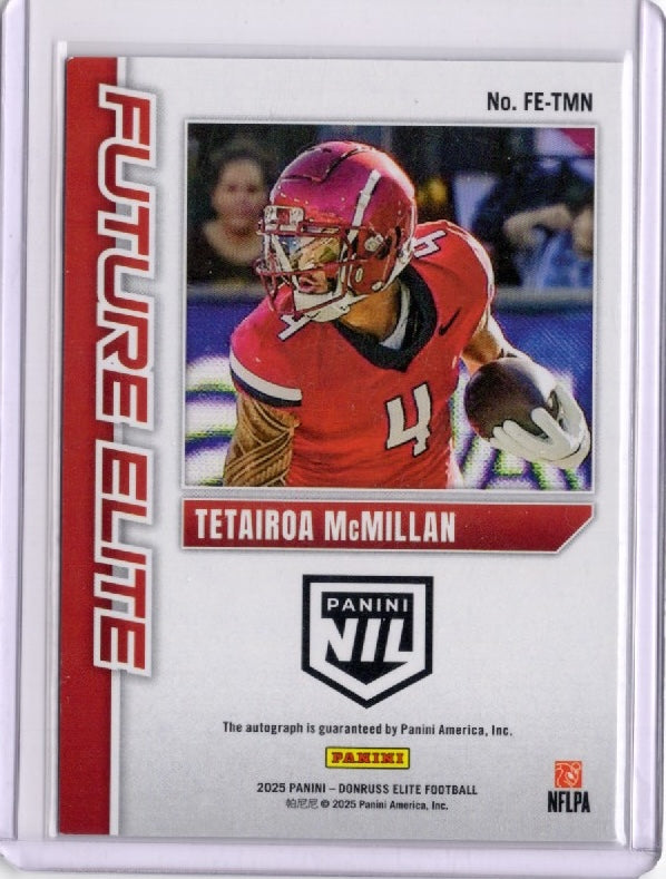 2025 Panini Donruss Elite Tetairoa McMillan #FETMN Future Elite Auto /149 Rookie RC Football Card