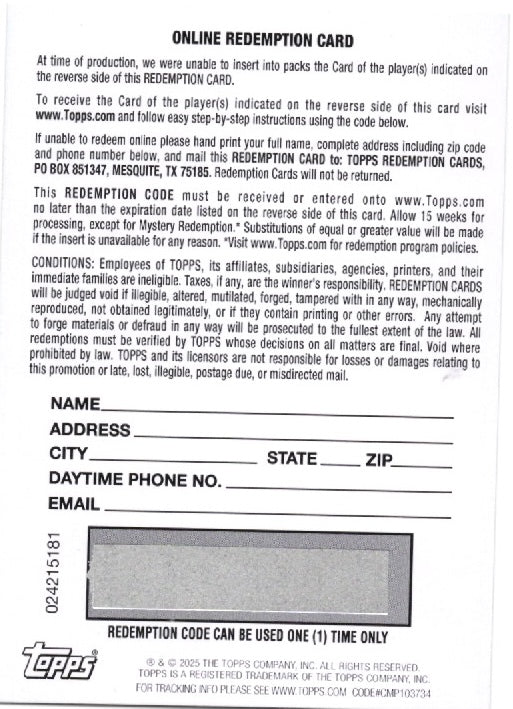 2025 Topps Bowman U Now Dante Moore #21B Football Auto Relic Black /10 Redemption Oregon Ducks Rookie RC Football Card