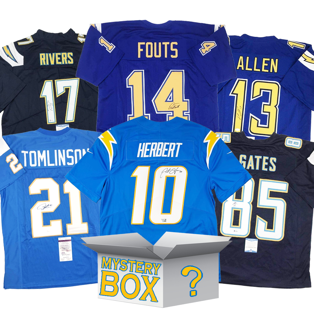 Autographed/Signed Los Angeles San Diego Football Jersey Mystery Box with PSA JSA or Beckett COA