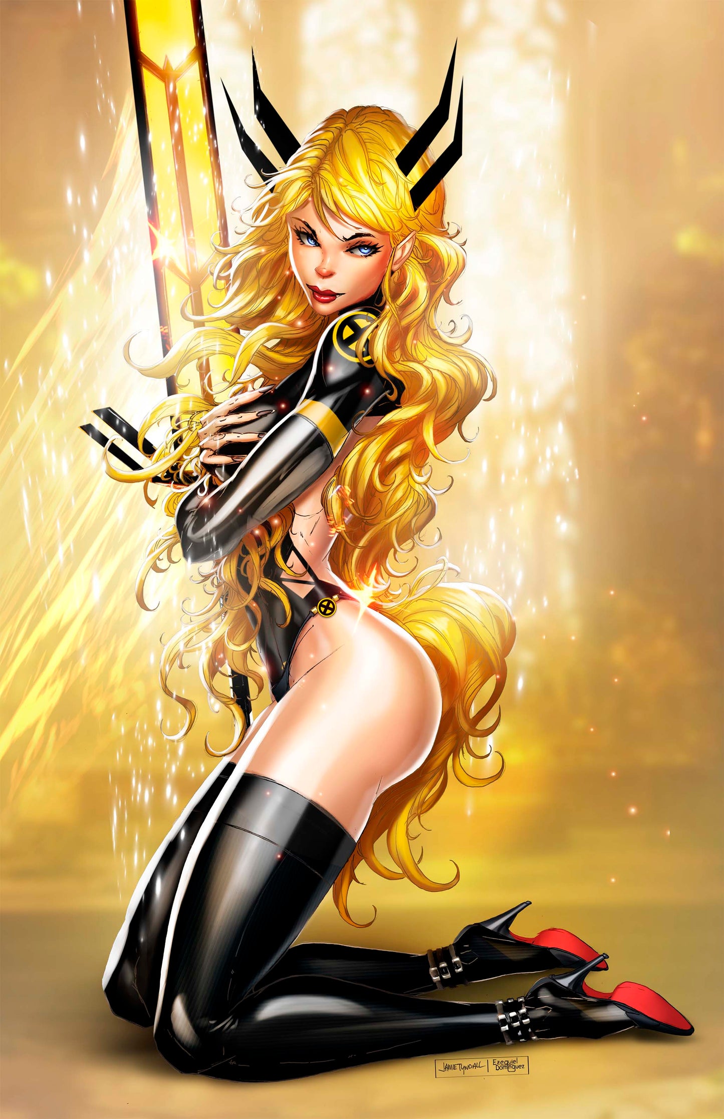 2025 Mutant Sorceress Kneeling Yellow Cosplay Comic - Golden Apple Comics
