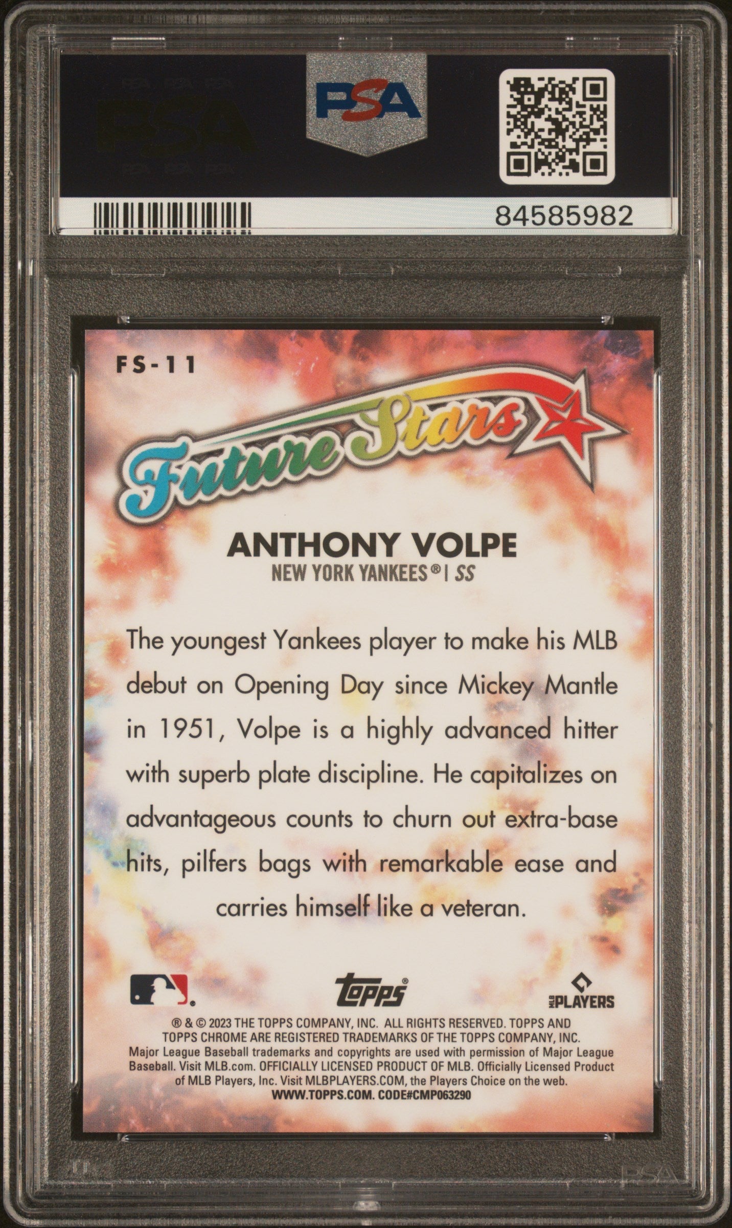 Graded 2023 Topps Chrome Logofractor Edition Anthony Volpe #FS11 Future Stars Rookie RC Baseball Card PSA 10 Gem Mint - Golden Apple Comics