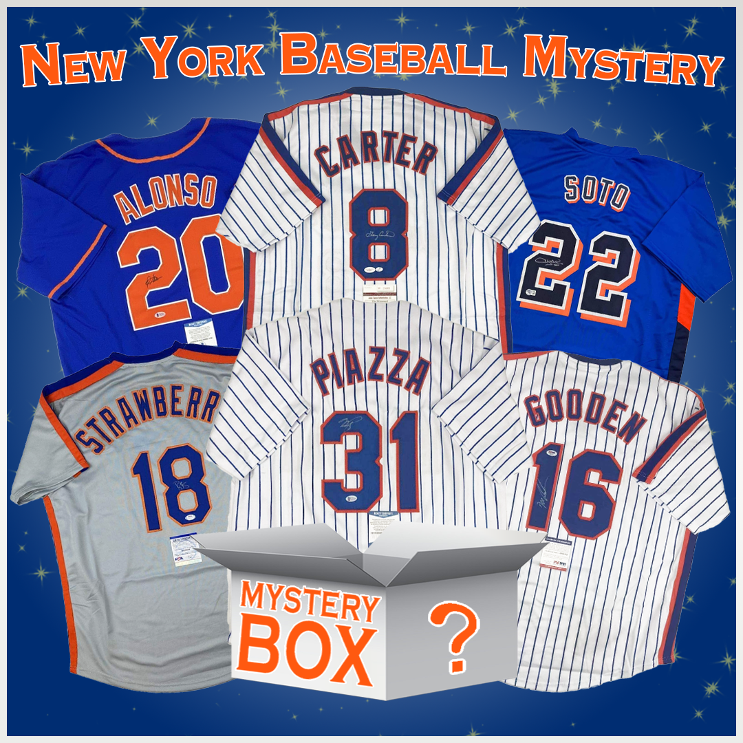 Autographed/Signed New York Baseball Jersey Mystery Box with PSA JSA or Beckett COA