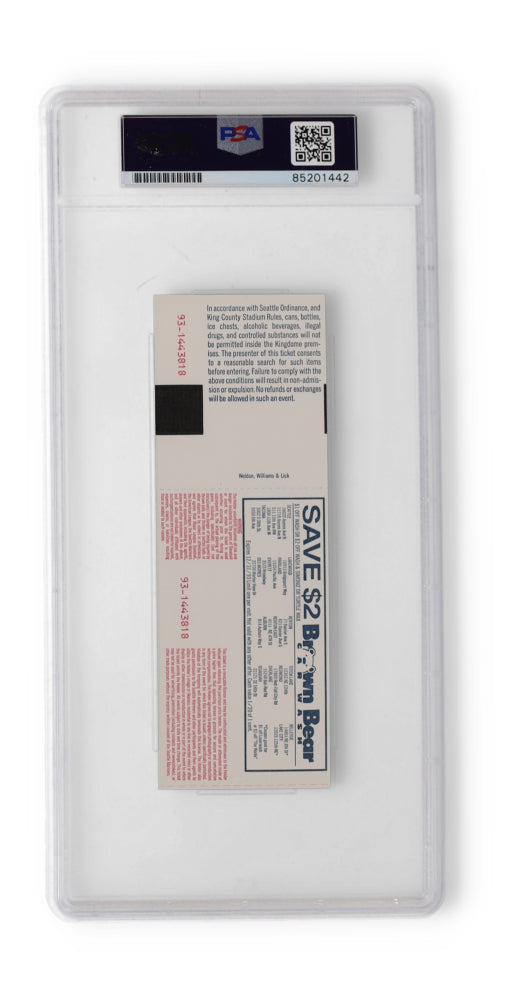 Nolan Ryan Signed September 22, 1993 Original Last Game Ticket Inscribed "My Last Game" PSA 10