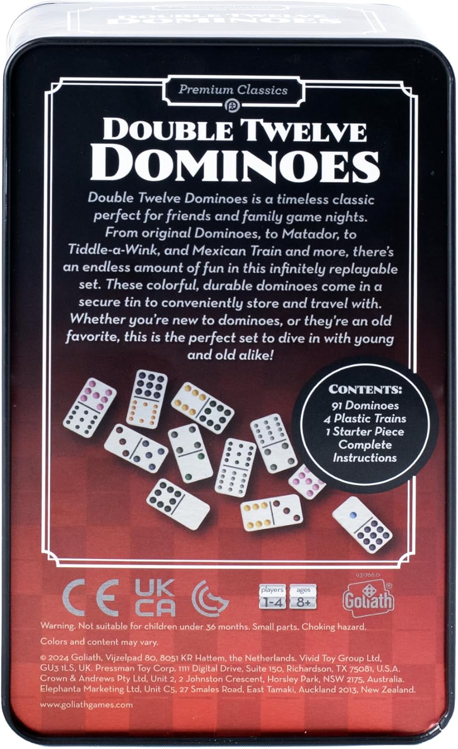 Pressman Premium Classics: Double Twelve Dominoes - Golden Apple Comics