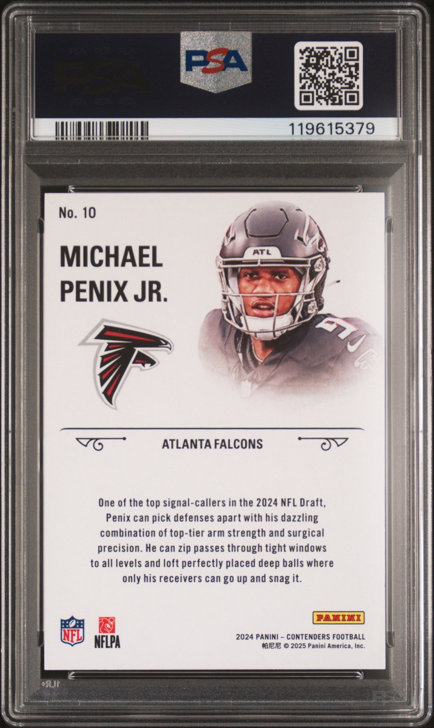 Graded 2024 Panini Contenders Michael Penix Jr #10 Rookie Stallions Red Rookie RC Football Card PSA 10 Gem Mint - Golden Apple Comics