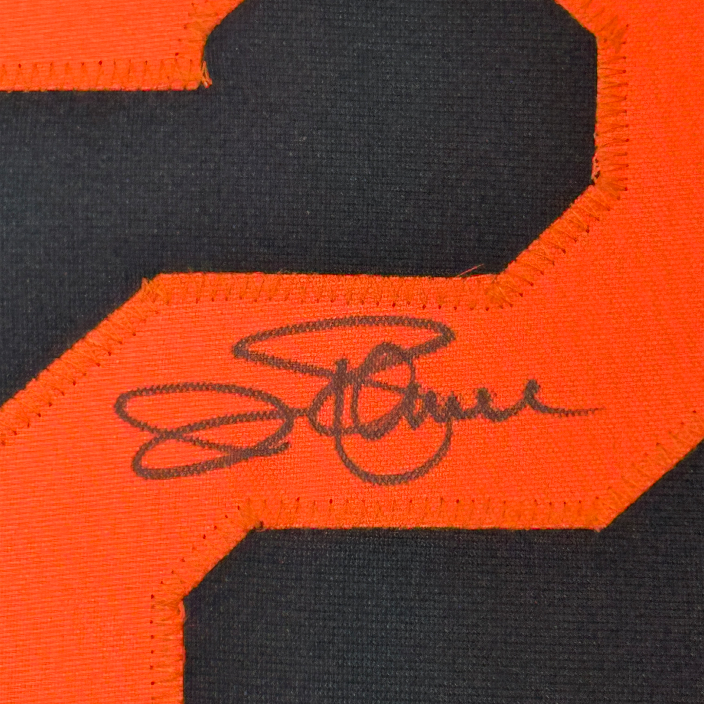 Framed Autographed/Signed Jim Palmer HOF 1990 35x39 Baltimore Black Baseball Jersey JSA COA
