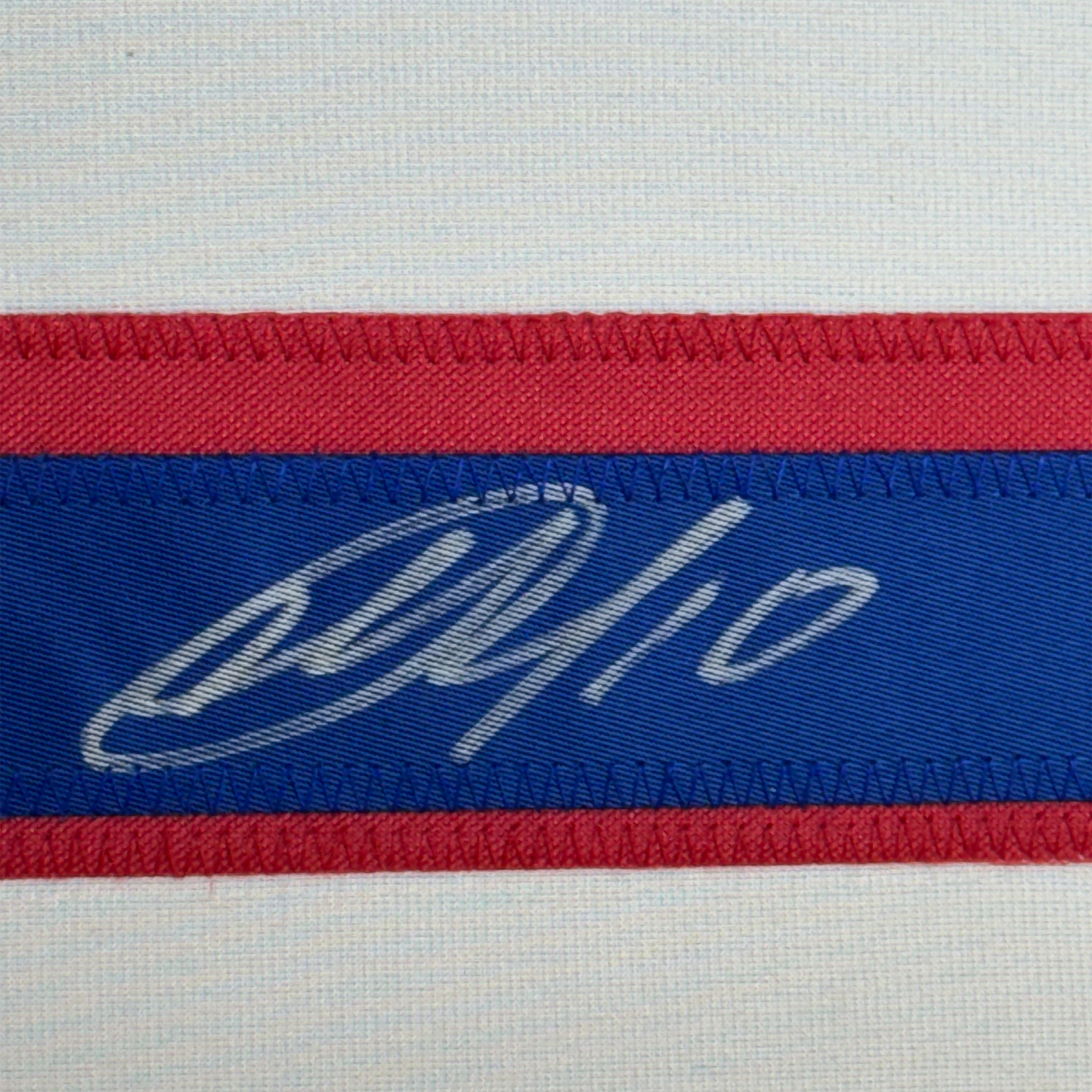 Framed Autographed/Signed Artemi Panarin 35x39 New York White Hockey Jersey JSA COA