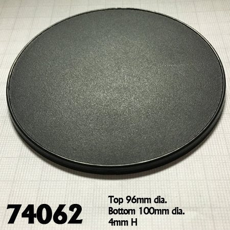 Reaper Miniatures: Round Plastic Gaming Base - 100mm (4)
