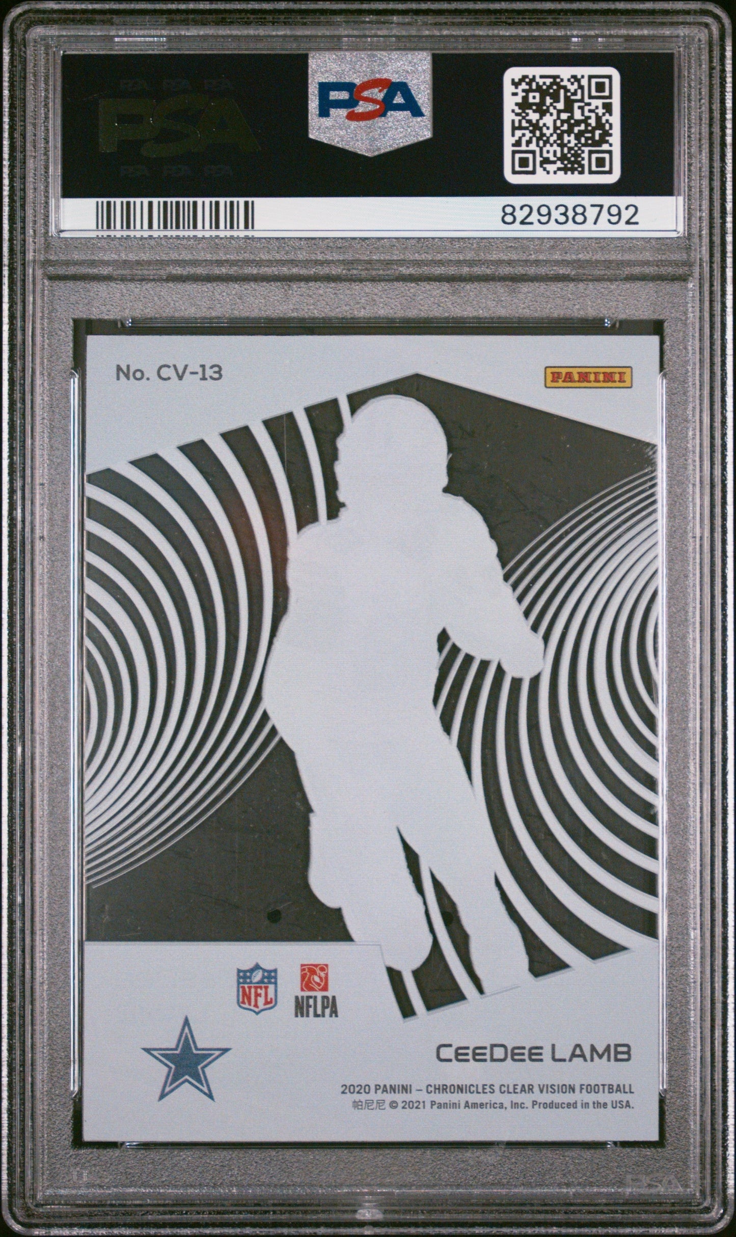 Graded 2020 Panini Chronicles CeeDee Lamb #CV13 Clear Vision Rookies Rookie RC Football Card PSA 10 Gem Mint