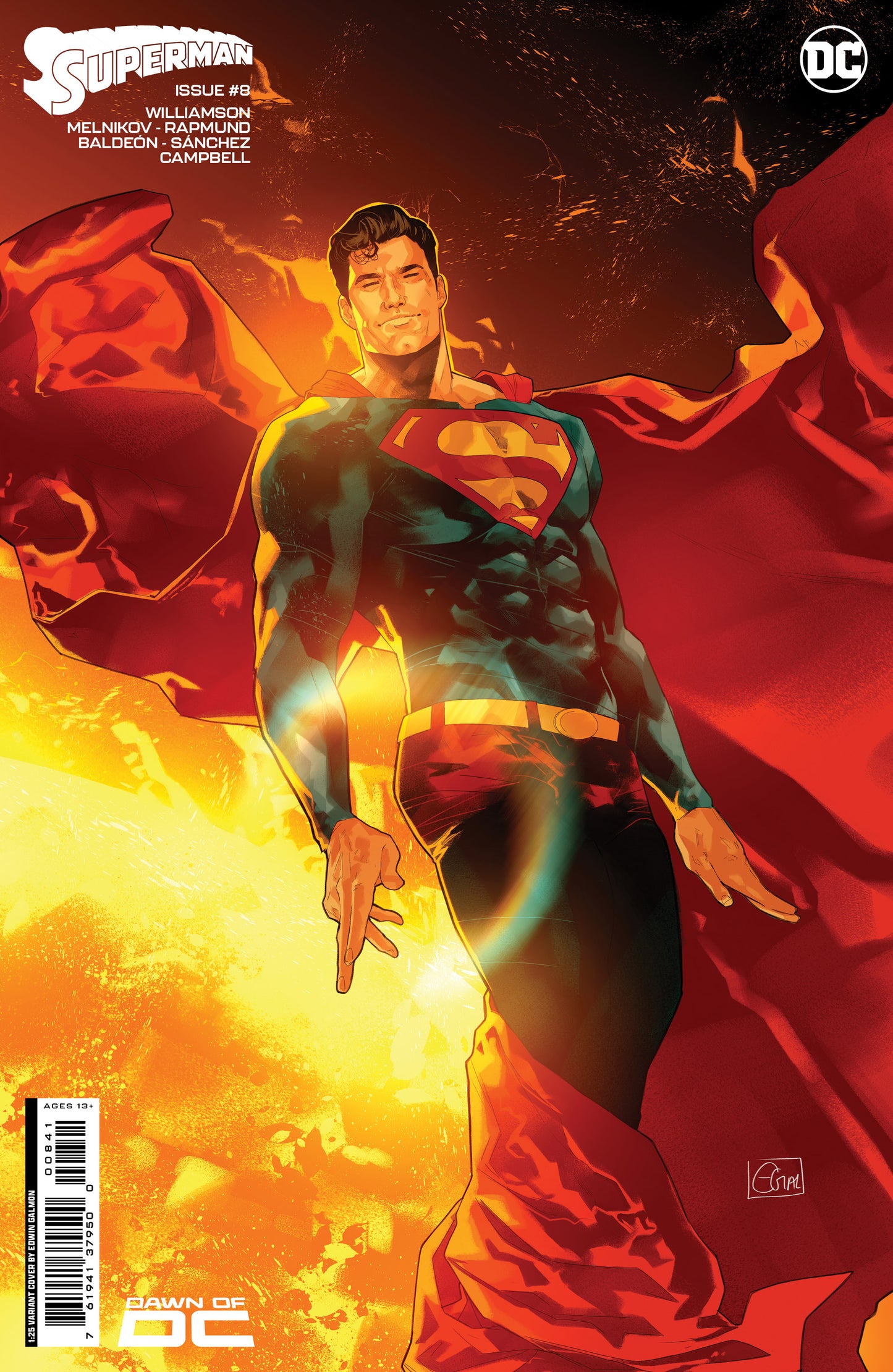 Superman #8 F 1:25 Edwin Galmon Card Stock Variant (11/21/2023) Dc - Golden Apple Comics