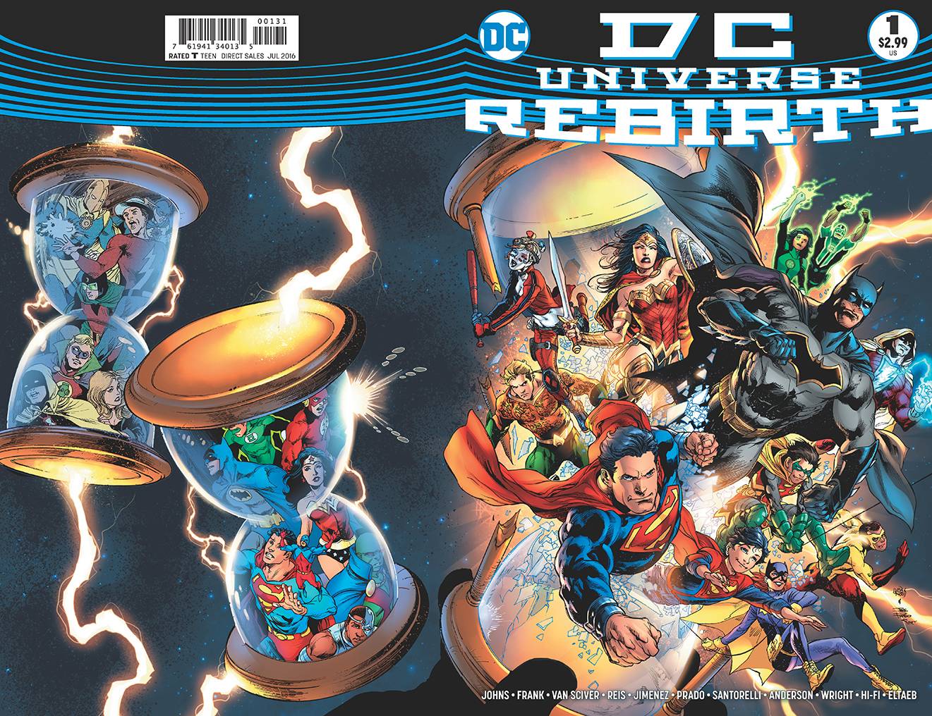 DC UNIVERSE REBIRTH #1 DC 2016 Gary Frank Midnight Release Variant - Golden Apple Comics