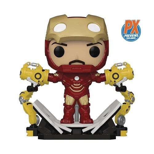 Funko Pop! 905 - Marvel Iron Man with Gantry Glow-in-the-Dark Deluxe Vinyl  Bobble Head - PX