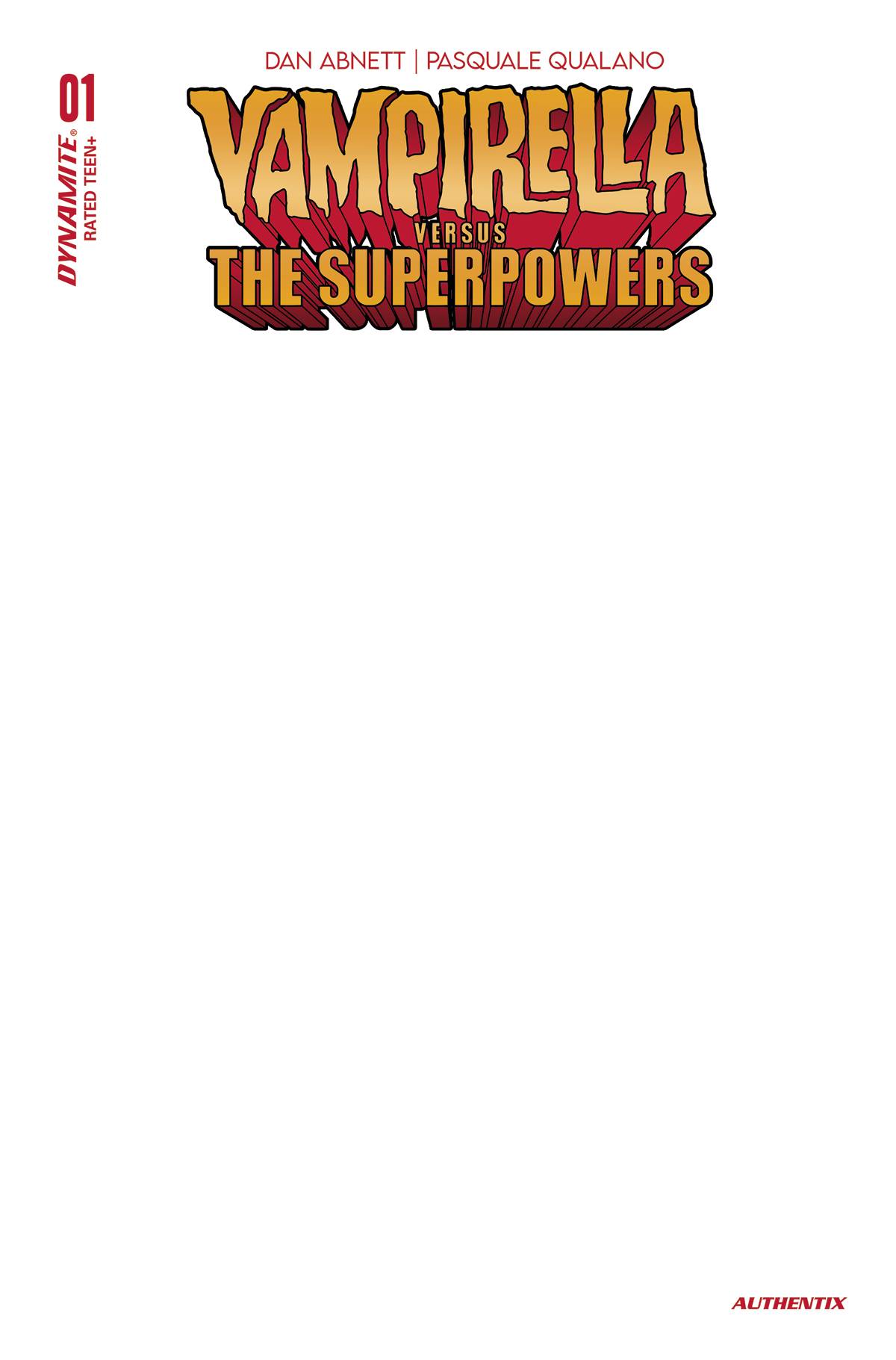 Vampirella Vs Superpowers #1 G Blank Authentix Variant (05/24/2023) Dynamite - Golden Apple Comics