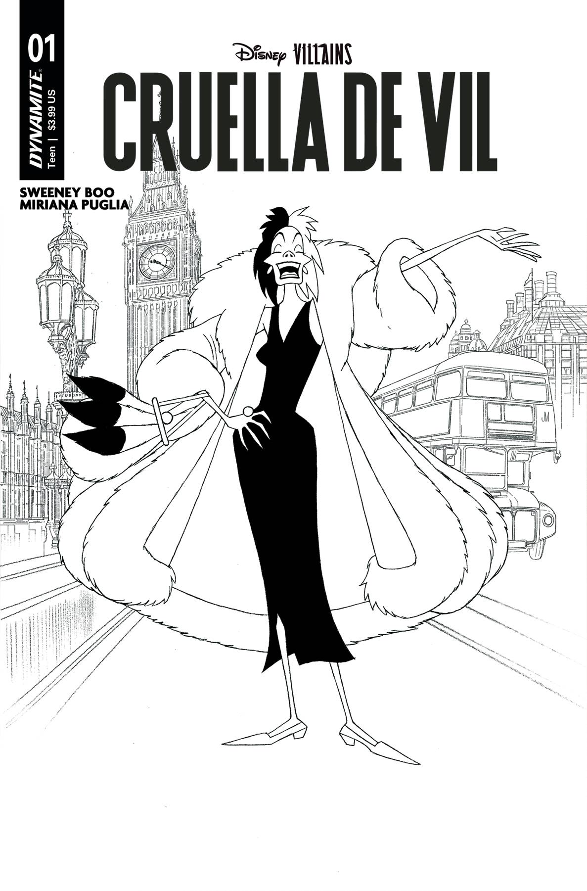 Disney Villains Cruella De Vil #1 M 1:10 Joshua Middleton Line Art Variant (01/10/2024) Dynamite