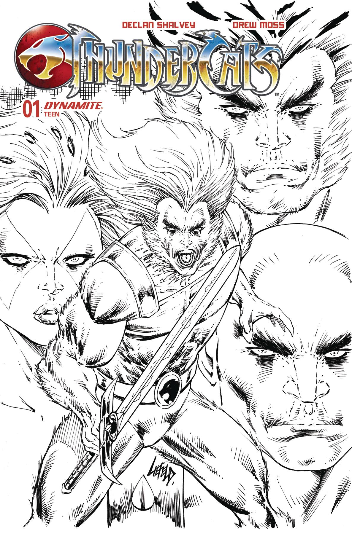 Thundercats #1 ZF 1:10 FOC Rob Liefeld B&W Variant (02/07/2024) Dynamite - Golden Apple Comics