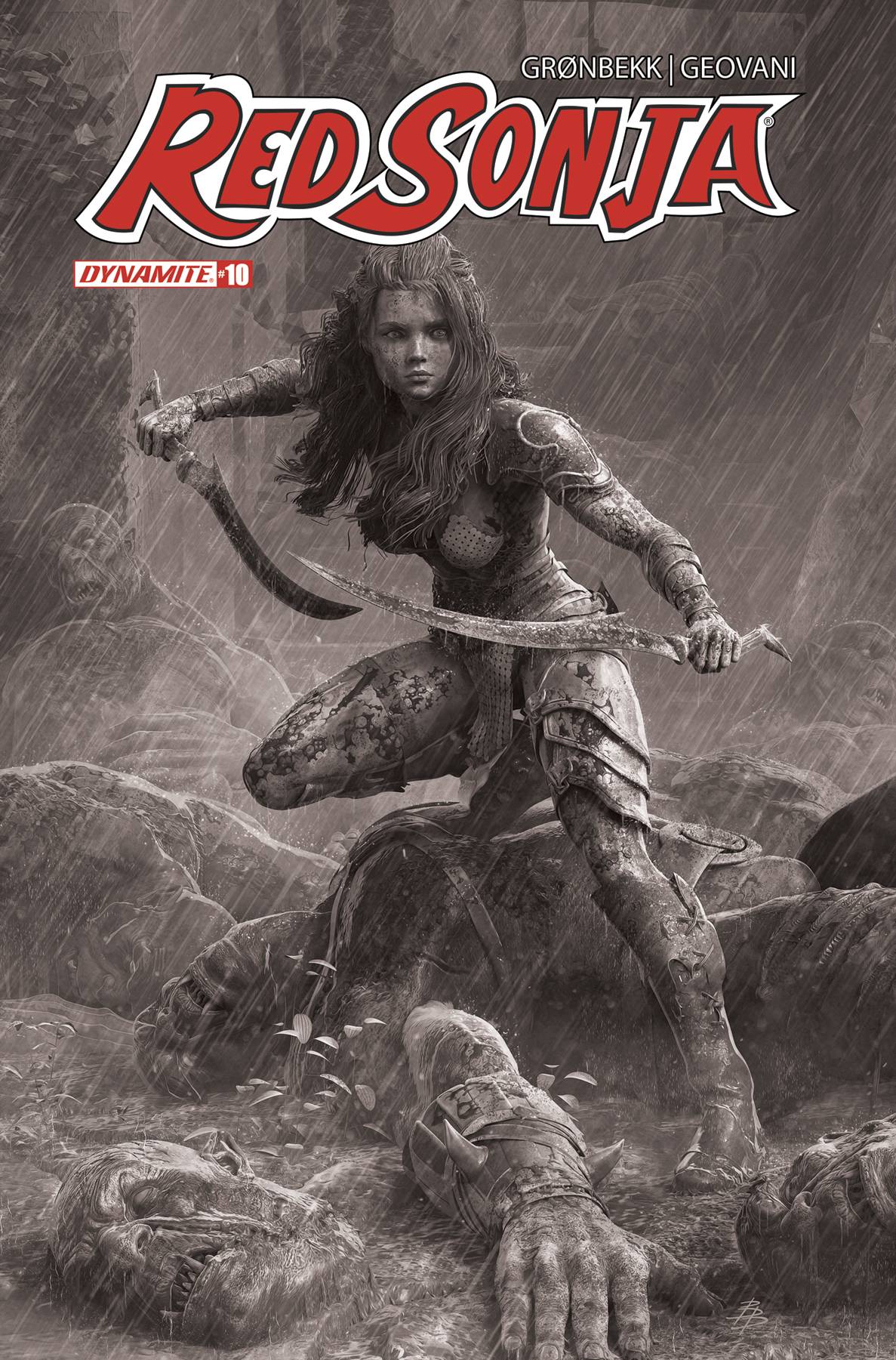 Red Sonja 2023 #10 O 1:10 Foc Bjorn Barends B&W Variant (04/24/2024) Dynamite